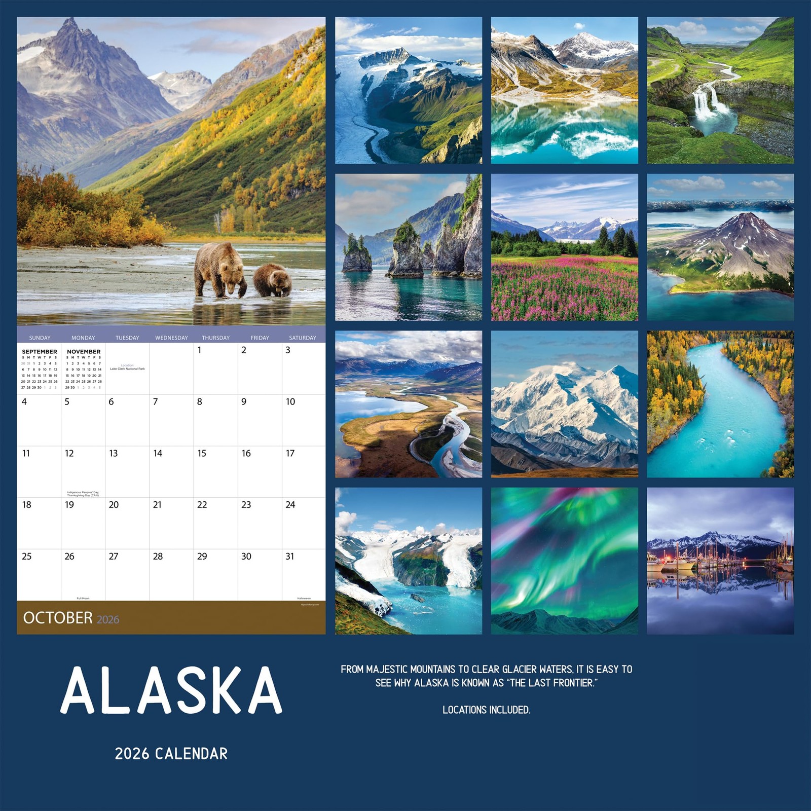 TF Publishing 2026 Alaska Wall Calendar – Large Grids for Wall,