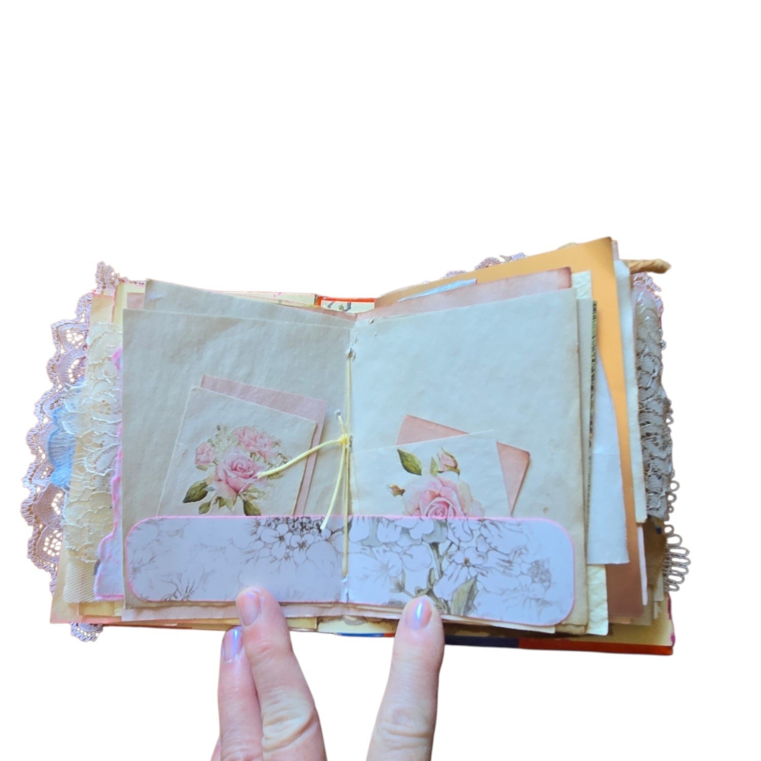 Handmade Chunky Junk Journal Use for Writing Art Photos Floral Embellishments
