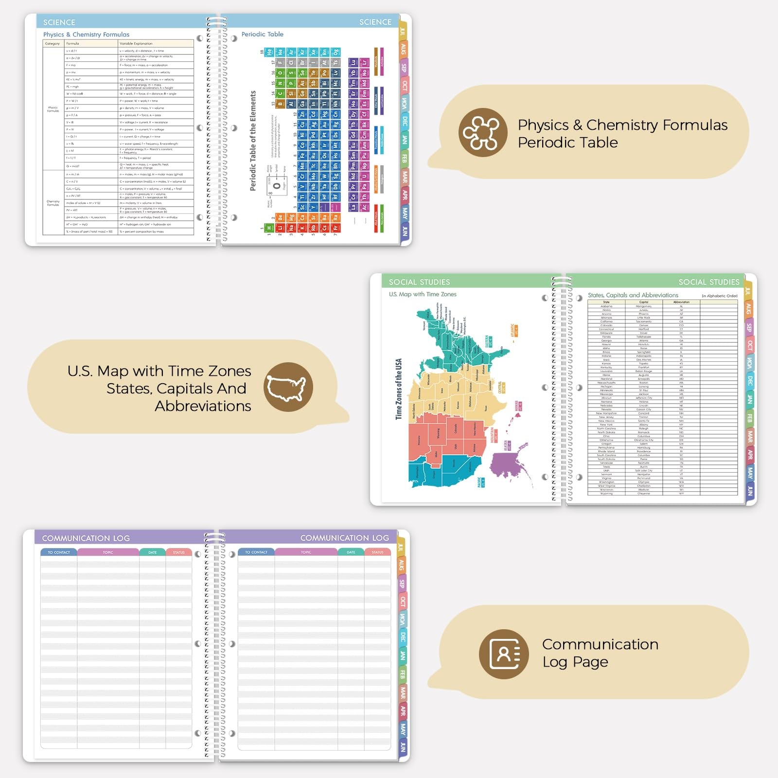 KONVINIT Student Planner 2026-2027, 1.1″ x 8.5″ 8.66″ x 11.02″, Black