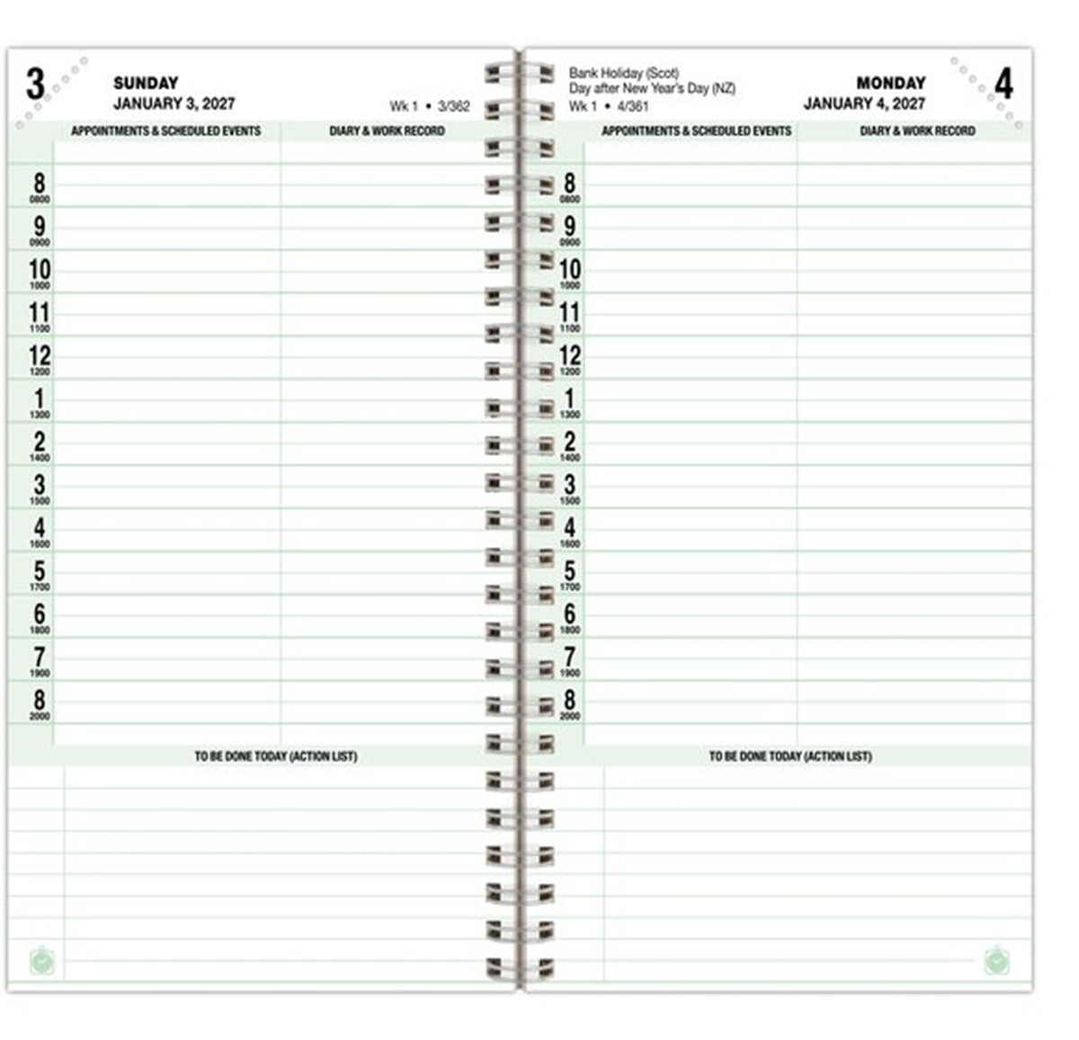 Day-Timer Jan-Dec 2027, 1-Page/Day Planner Refill Pocket 3-1/2 x 6-1/2″ +Extras