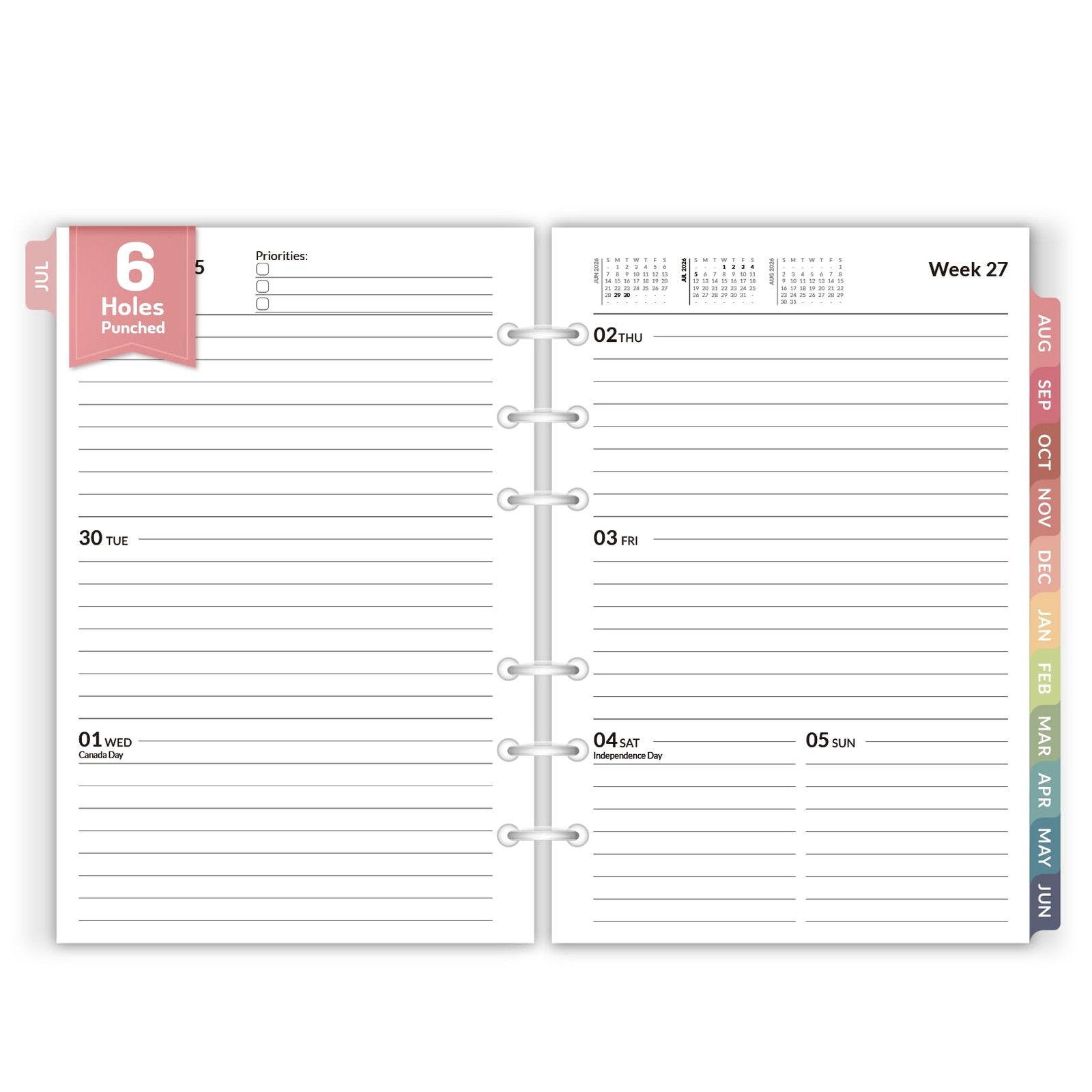 Forvencer 2026 Weekly & Monthly Planner Refills for Two Page Per Week, White