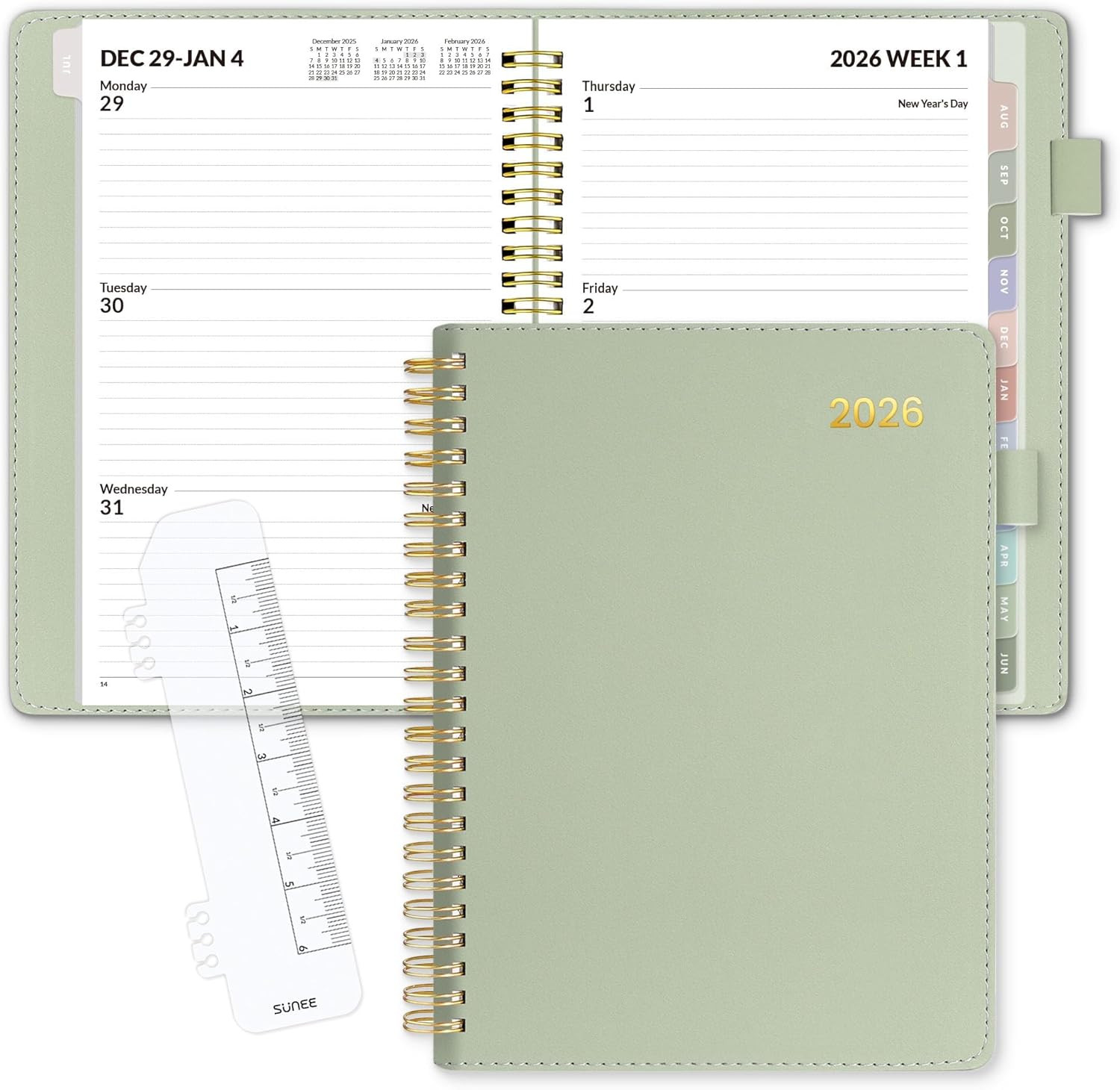 2026 Weekly & Monthly Planner 6.4″X8.5″- 12 Month (January 2026 – December 2026)