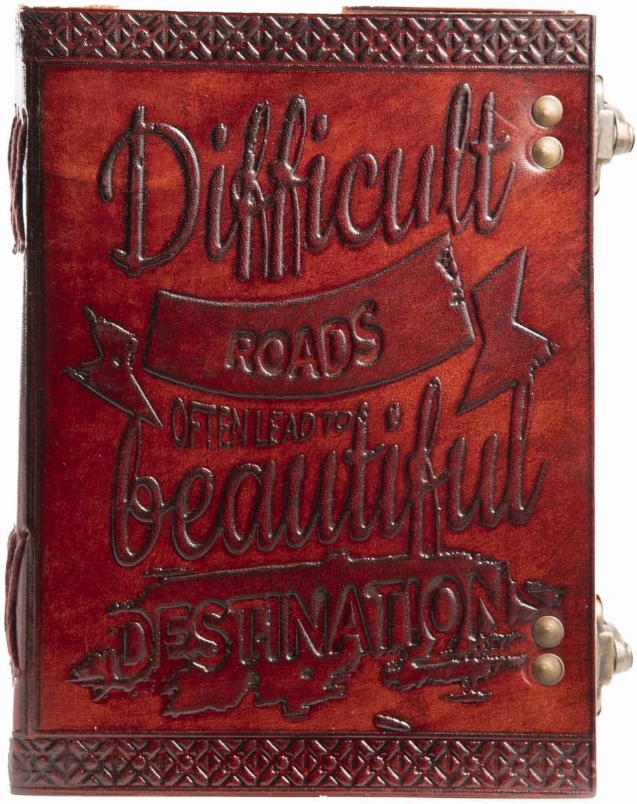 Handmade Leather Journal 7×5 Vintage Diary Notebook Double Lock 200 Blank Pages