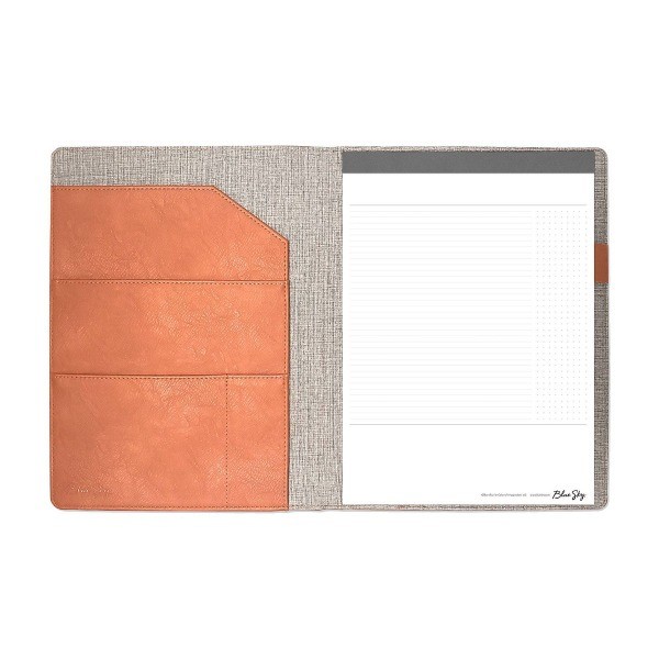 Padfolio with Notepad Letter Size Tan Faux Leather Portfolio