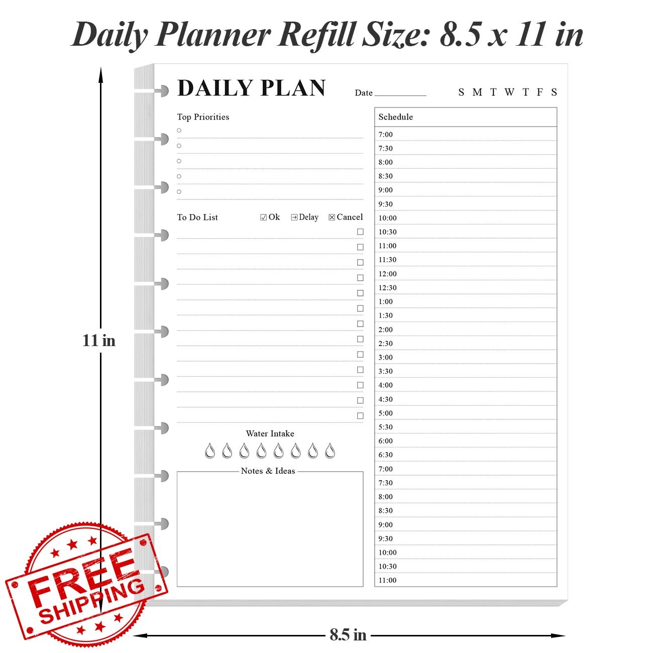 Yaridar 100 Sheets Discbound Planner Refill
