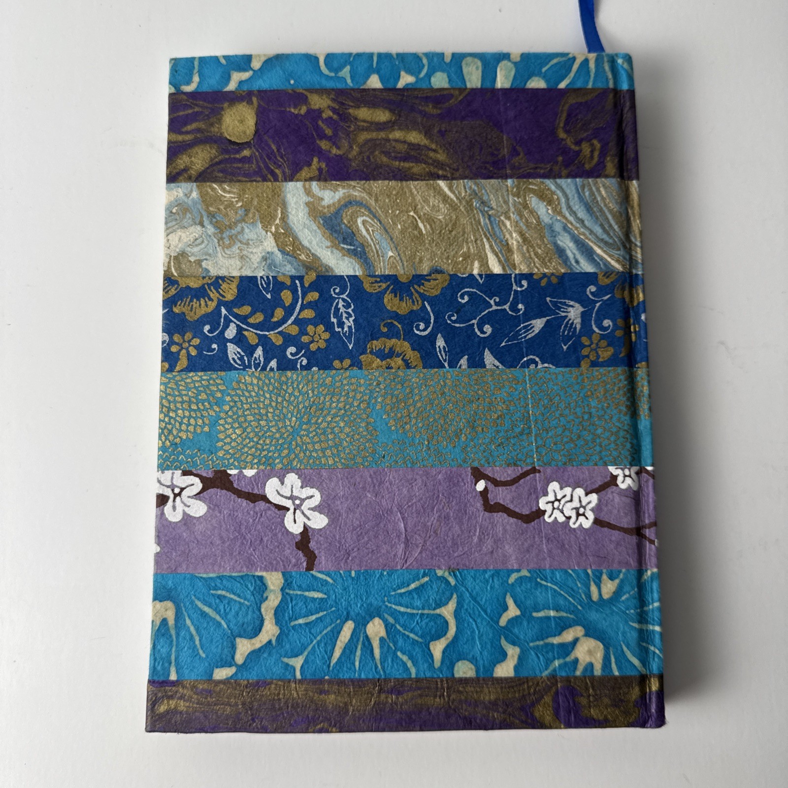 Blue Floral Journal Blank Diary Book Hard Cover Made From Lokta Plant from Nepal
