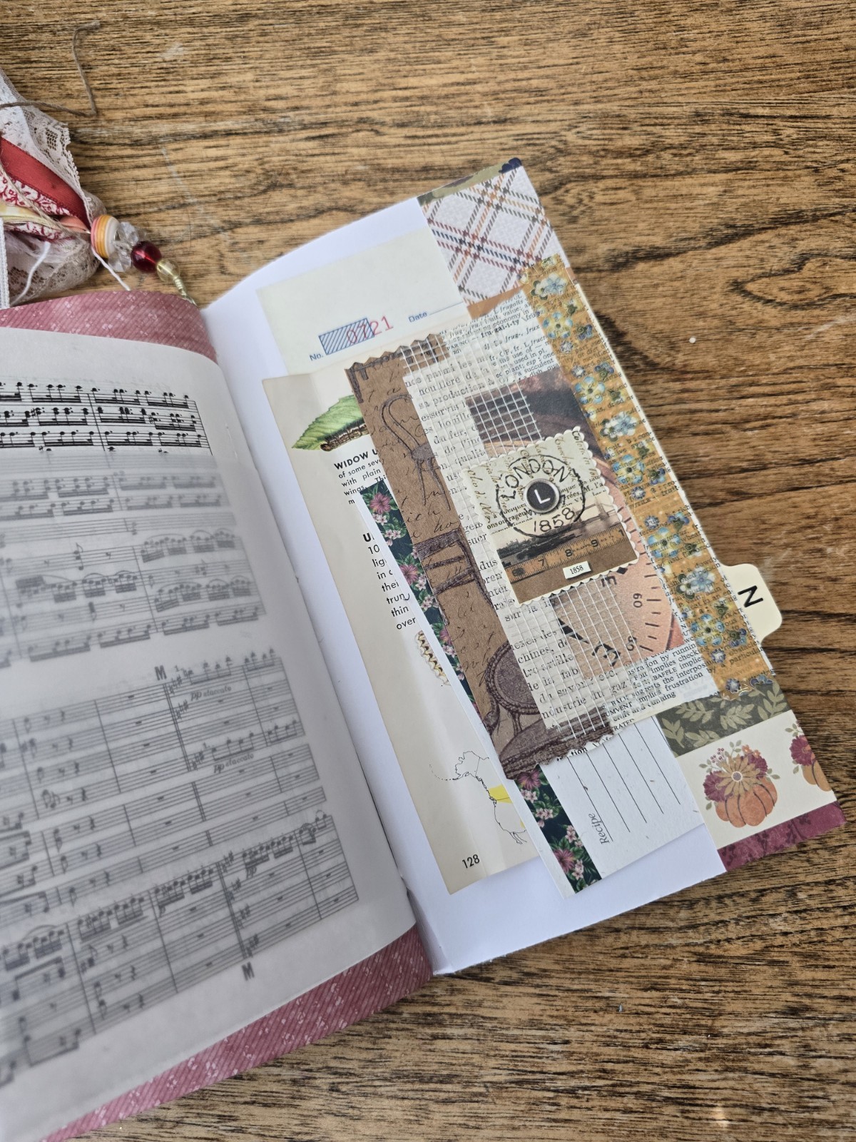 Hello fall handmade junk journal, Mixed Paper Art Journal, Premade Scrapbook