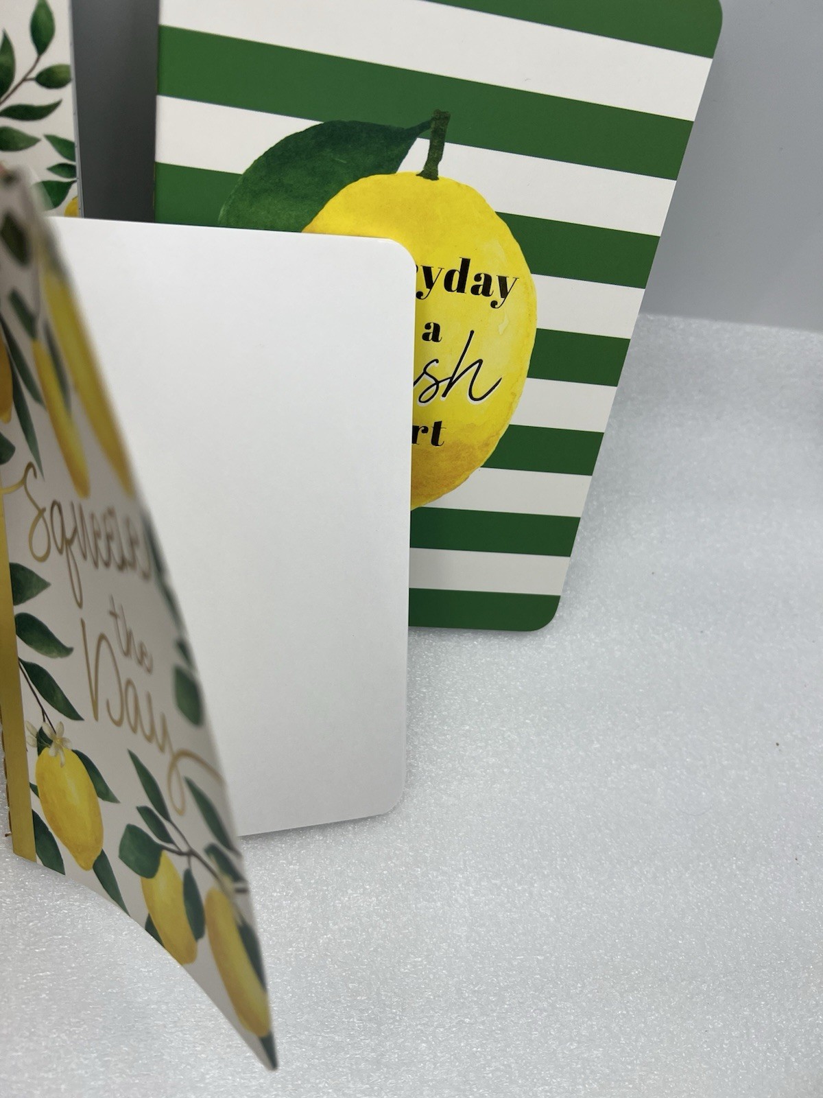 Squeeze The Day Lemon Pattern 3Pc Stitched Lined Graph Notebook Journal (2-pack)