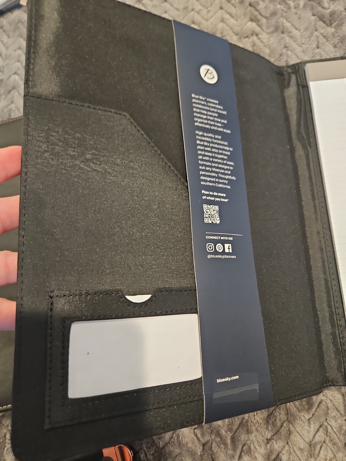 Blue Sky Padfolio with 8.5×11″ Lined Pad Storage Pockets Pen Loop NEW 14714