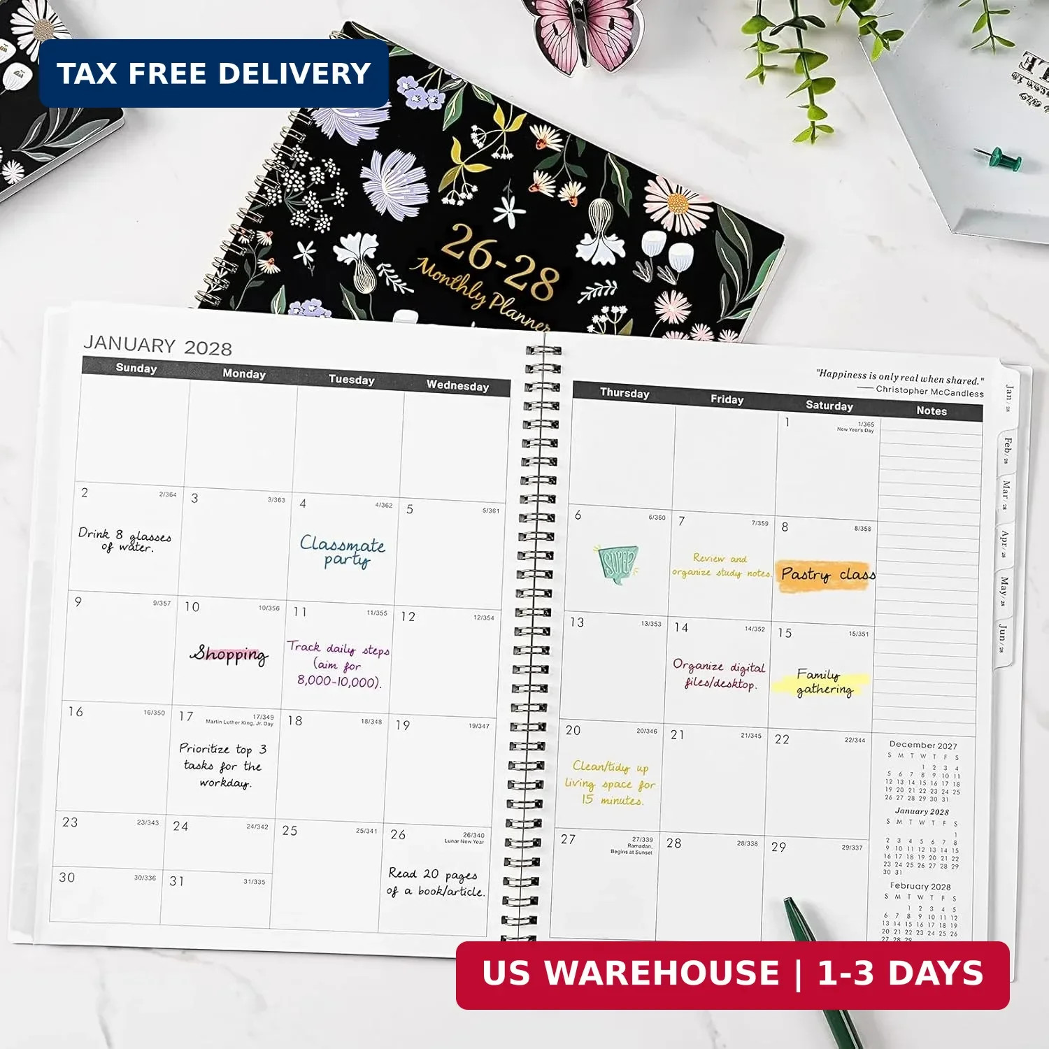 Monthly Planner 2026-2028 – 2 Year Planner 2026-2028, July 2026 – June 2028, 2 Y