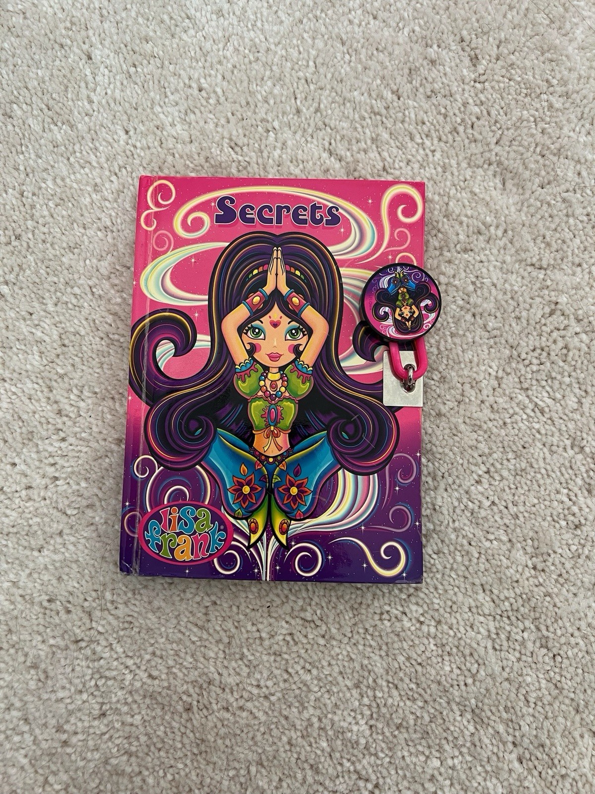 Lisa Frank Lockable Diary Journal with Colorful Star Pages and Cardboard Cover