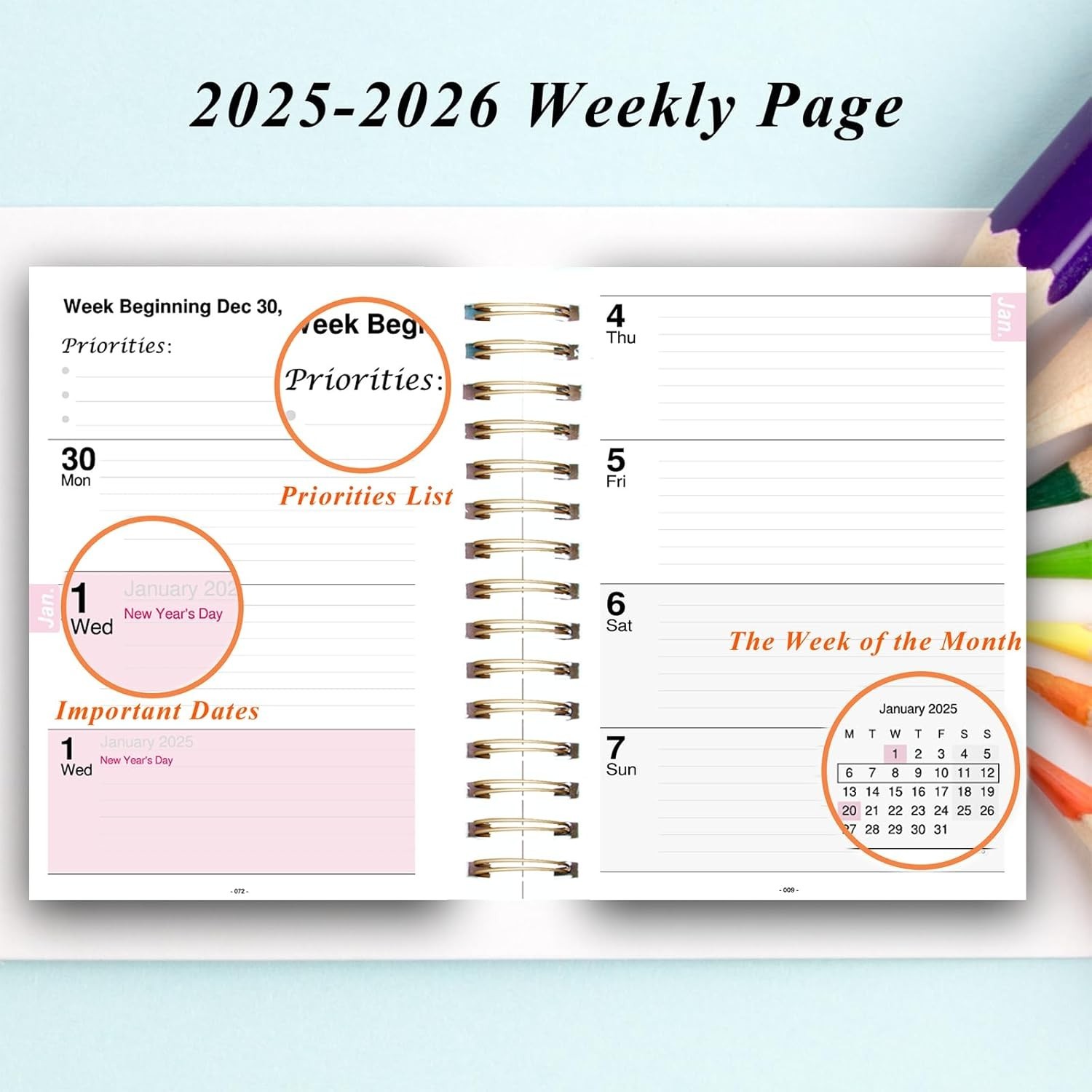 Planner 2024-2025 Daily Weekly Monthly Planner- 2024 Calendar Planner Jan to Dec