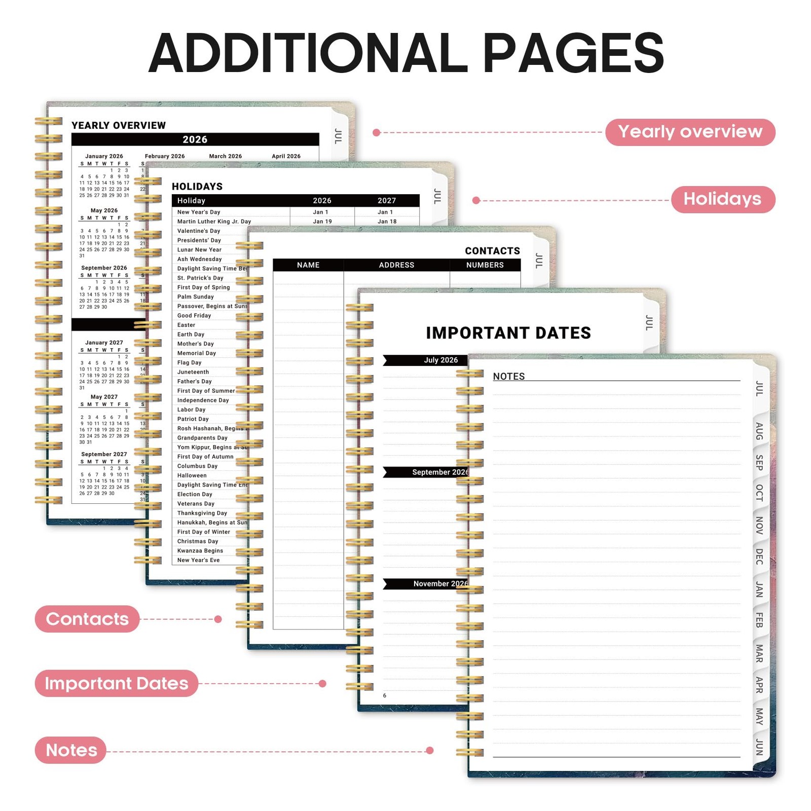 Planner 2026-2027, Academic Year Weekly and Monthly (6.3″x8.5″)a5, A-Sunset