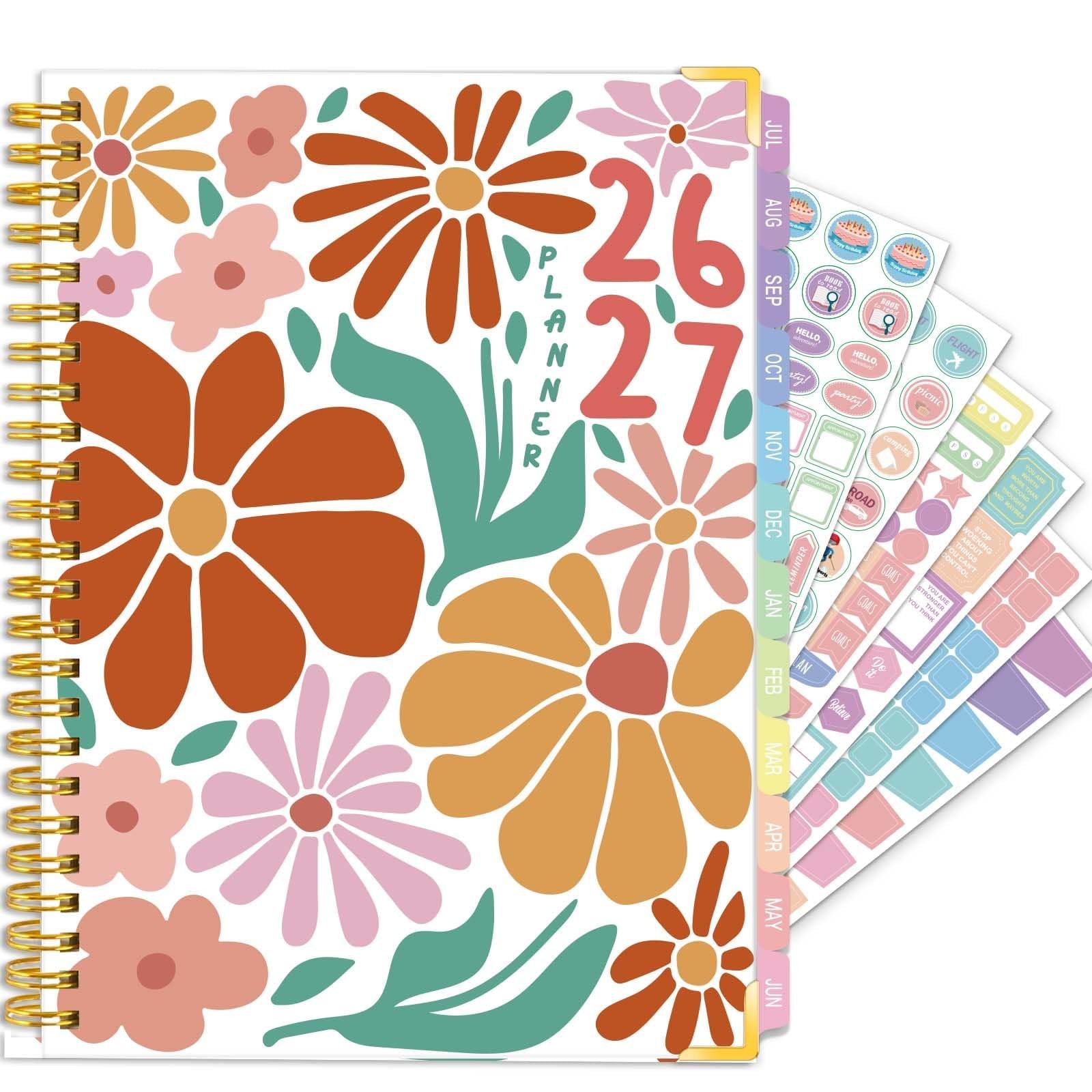 GuassLee Academic Planner 2026-2027 form July 2026 to June 6.1″×8.4″, Yellow