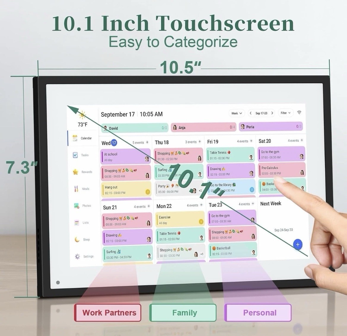 WiFi Digital Calendar Smart Family Planner, Chores, Photos