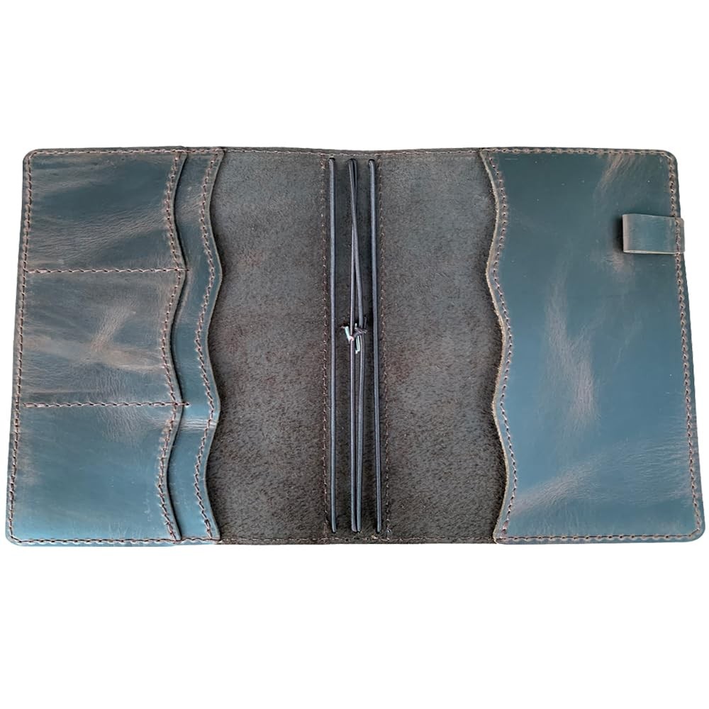B6 Travelers Notebook Cover with Pockets, Card Slots, and Pen Holder – Dark