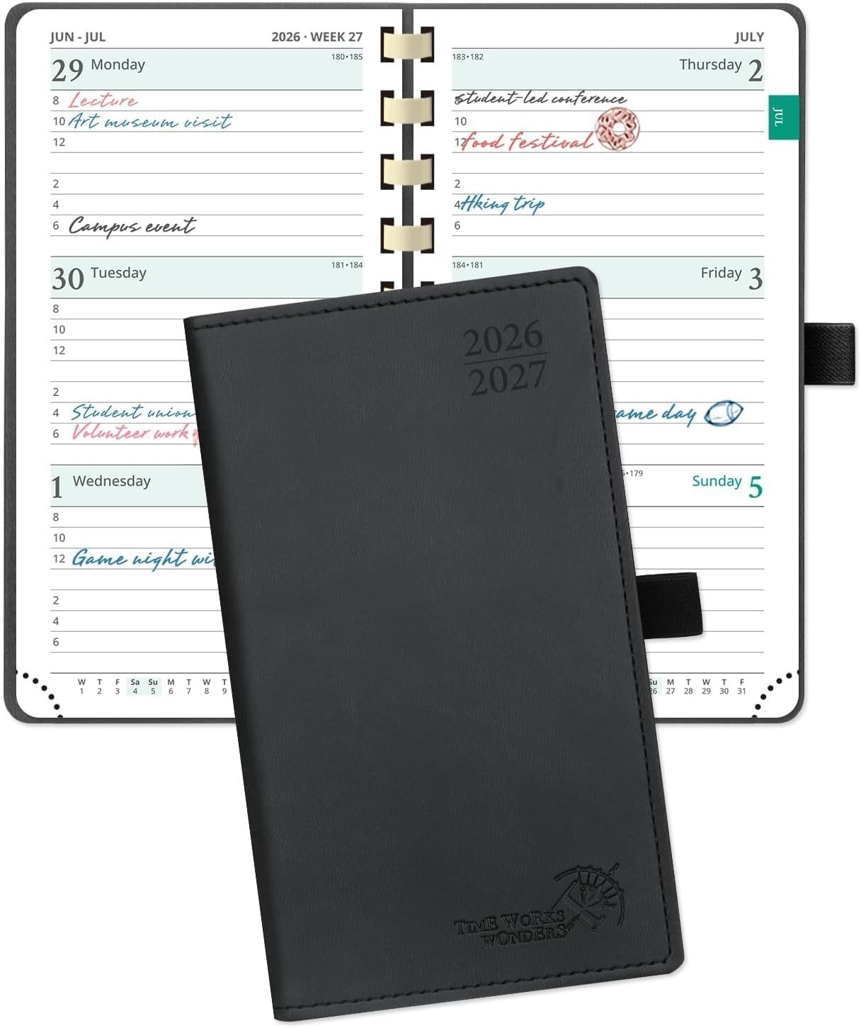 2026-2027 Pocket Planner – Slim, Portable 3.5” x 6.5” Academic Organizer