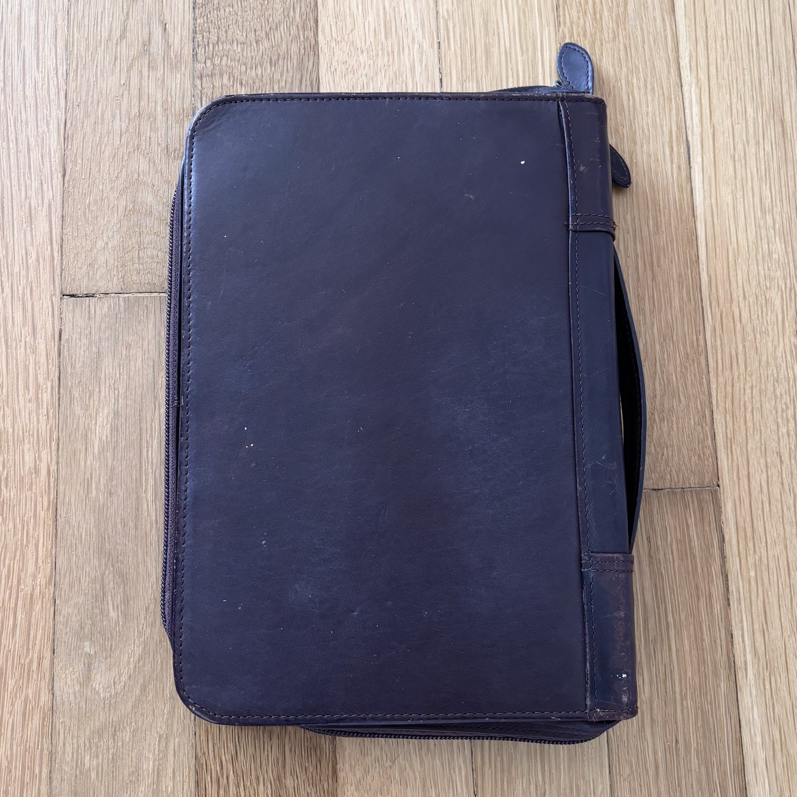 Vintage Wilsons Leather Agenda Planner Portfolio Binder 10×7 Brown 3 Ring Zipper