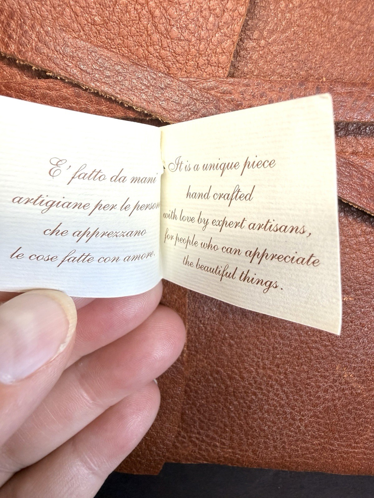 Legatoria Koiné Italy Genuine Leather Journal Wrap Tie Notebook Handmade Brown