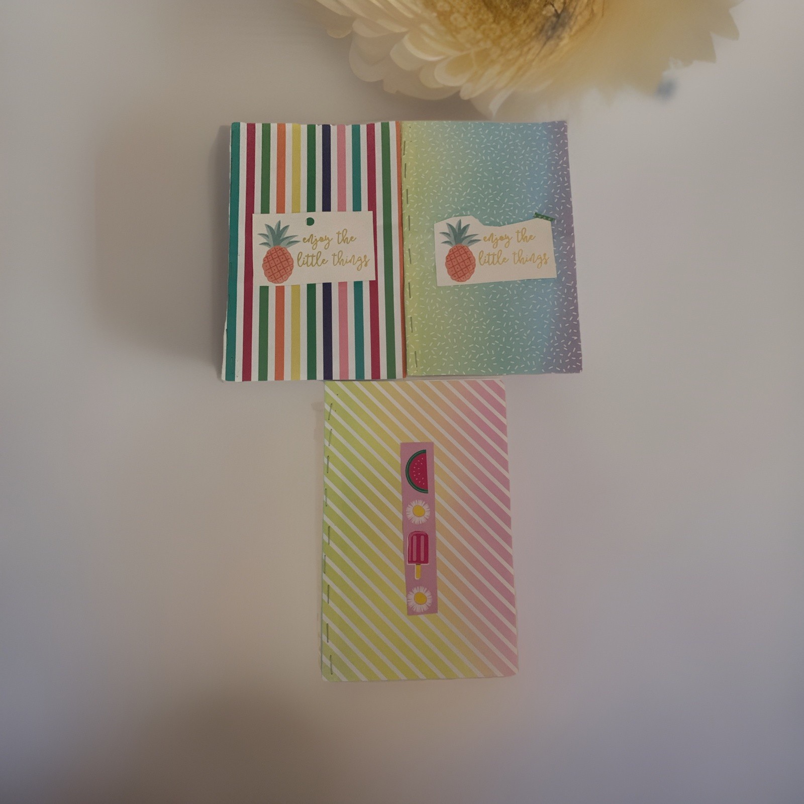 Handmade Pocket Notebook Set of 3 – Summer Theme Lined Journals