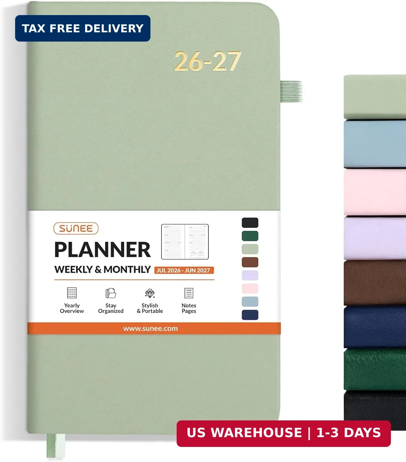 SUNEE 2026-2027 Pocket Weekly Planner for Purse 3.5″ x 6″ – 12 Month (July 2026