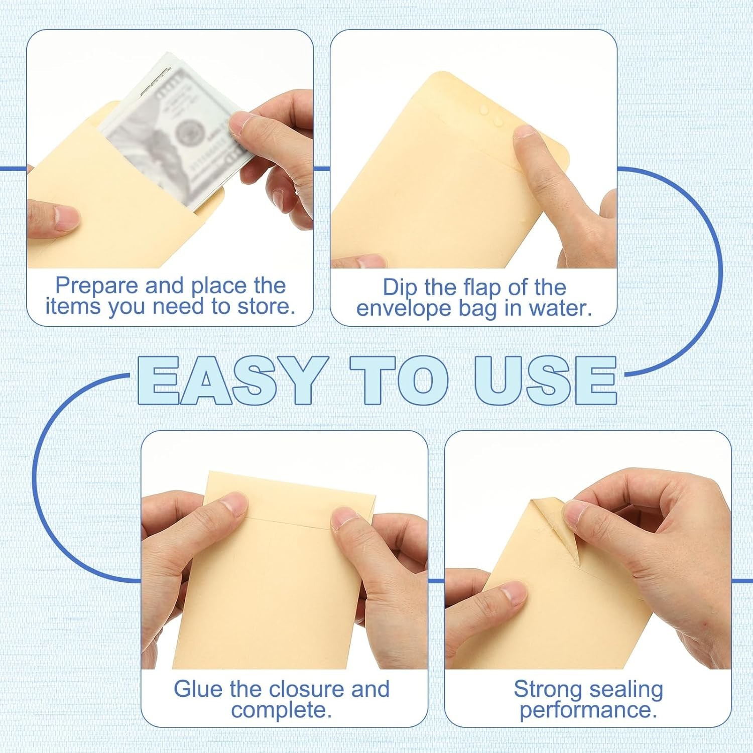 Money Envelope, 100 Pack 6.5″ x 3.5″ Cash Envelopes Money Holder Bags Budgeti…