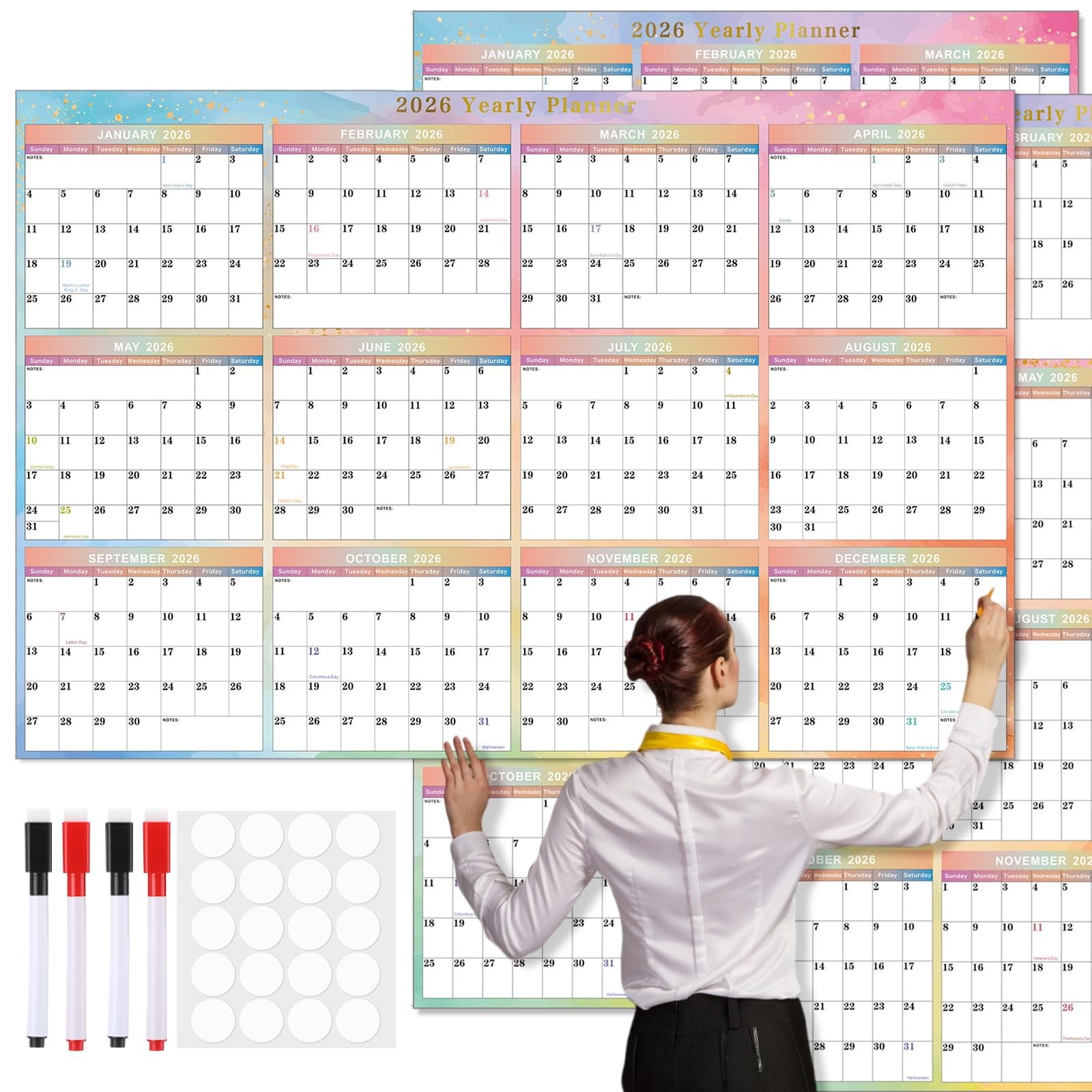 Humyoun 2026 Wall Calendar 32″ x 48″ Dry 32 x 48 x 0.04 inches, colorful