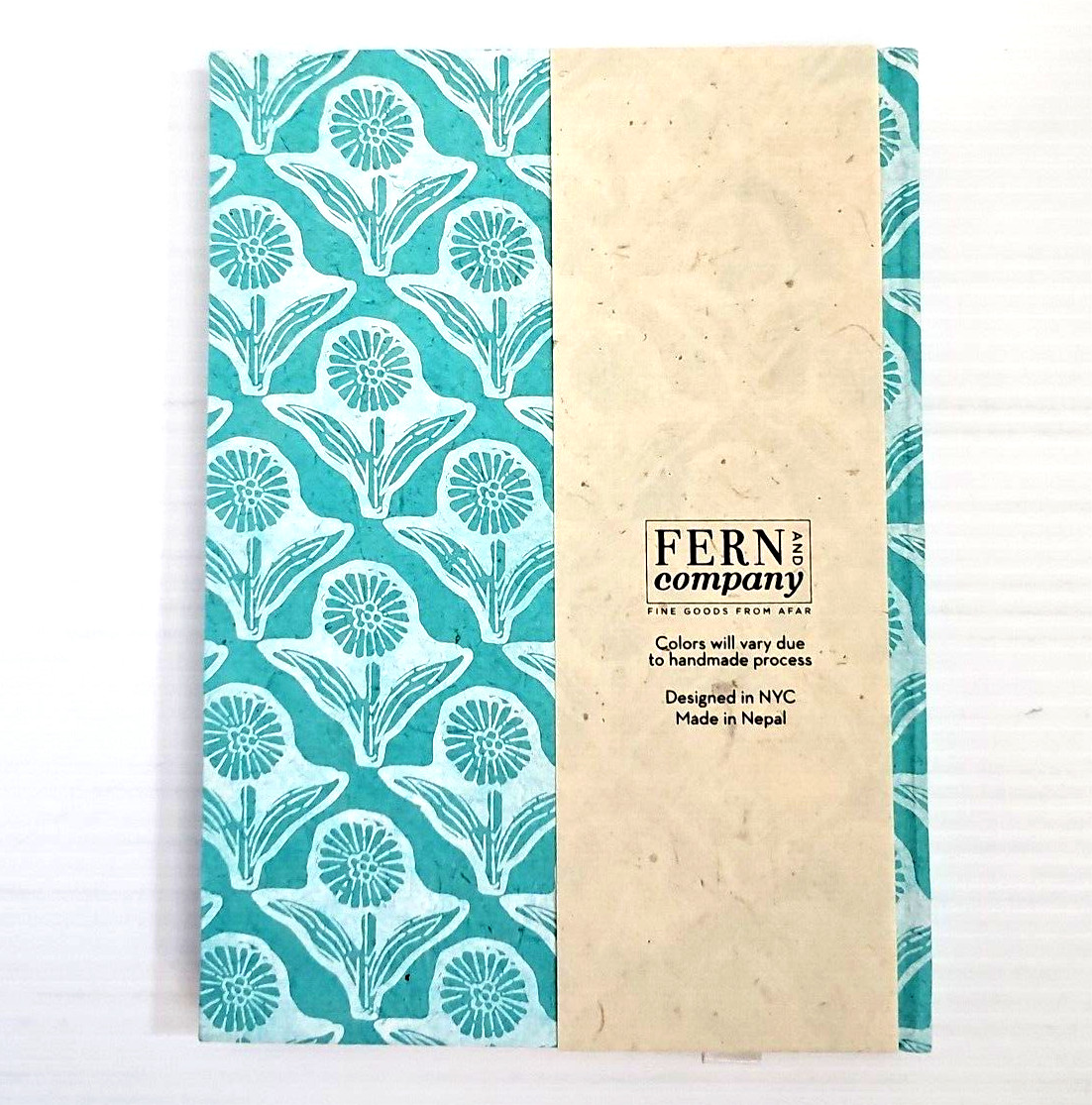 Handmade Paper Craftsmanship Hardbound Notebook Fern & Co, Woman-Owned in Nepal