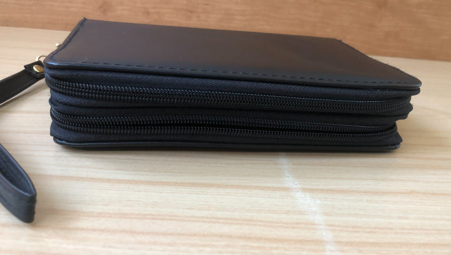 Vintage 1990s Black Leather Personal Organizer Planner 6 Ring Zip Around 8″x5.5″