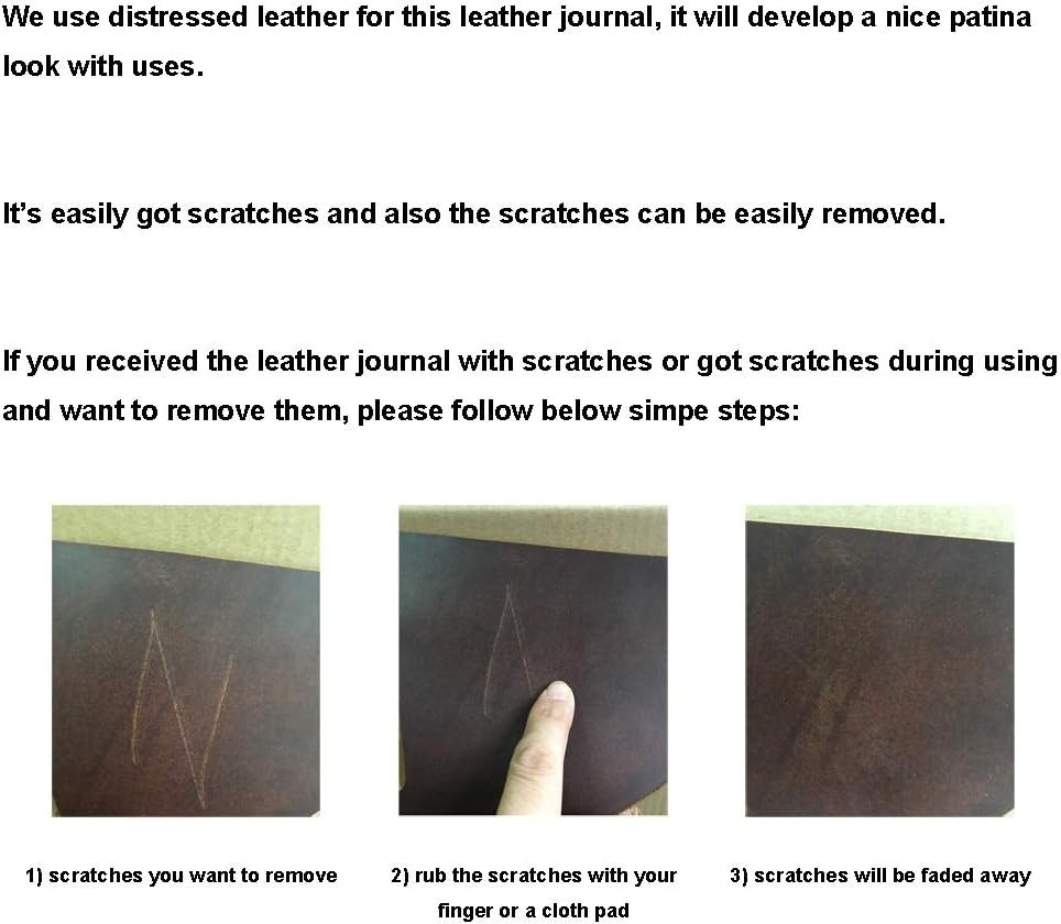 Leather Journal Writing Notebook – Genuine Leather Bound Daily Notepad for Me…