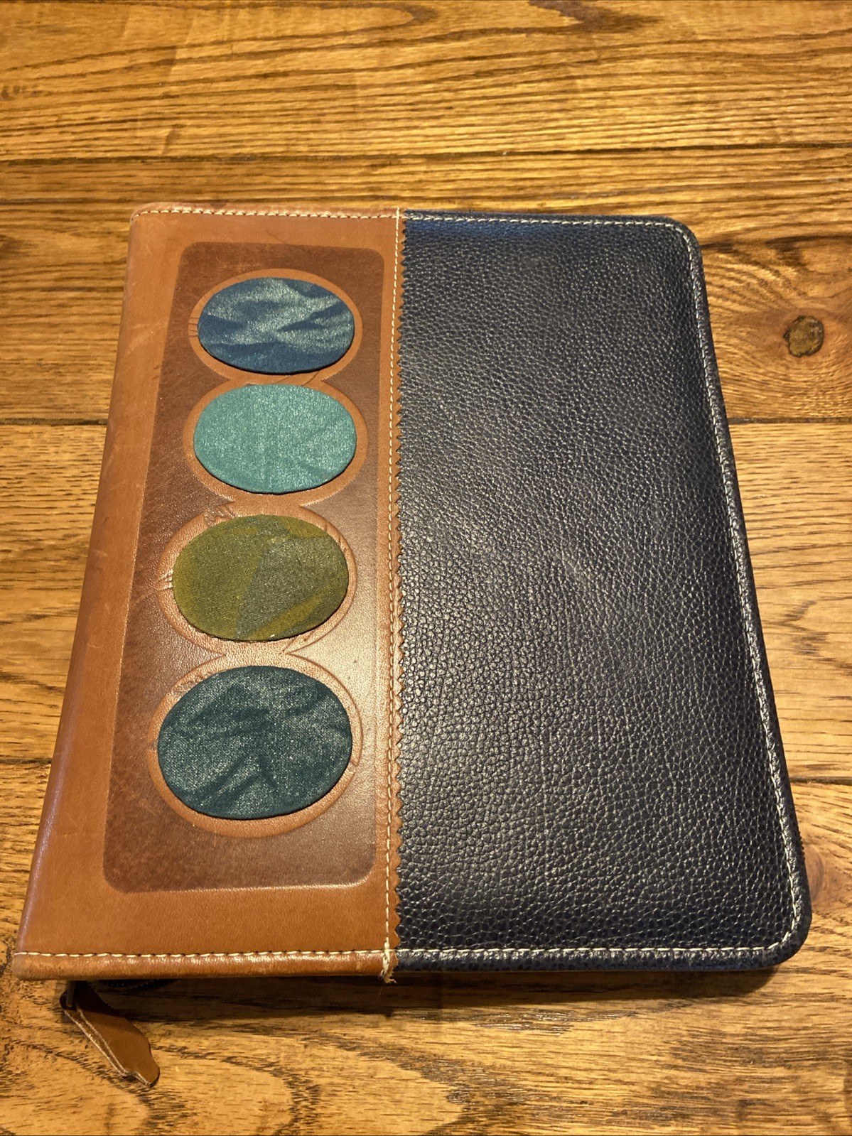 VTG Brown Leather Planner Binder 7-Ring -1.5″ DeVinci Hand Crafted