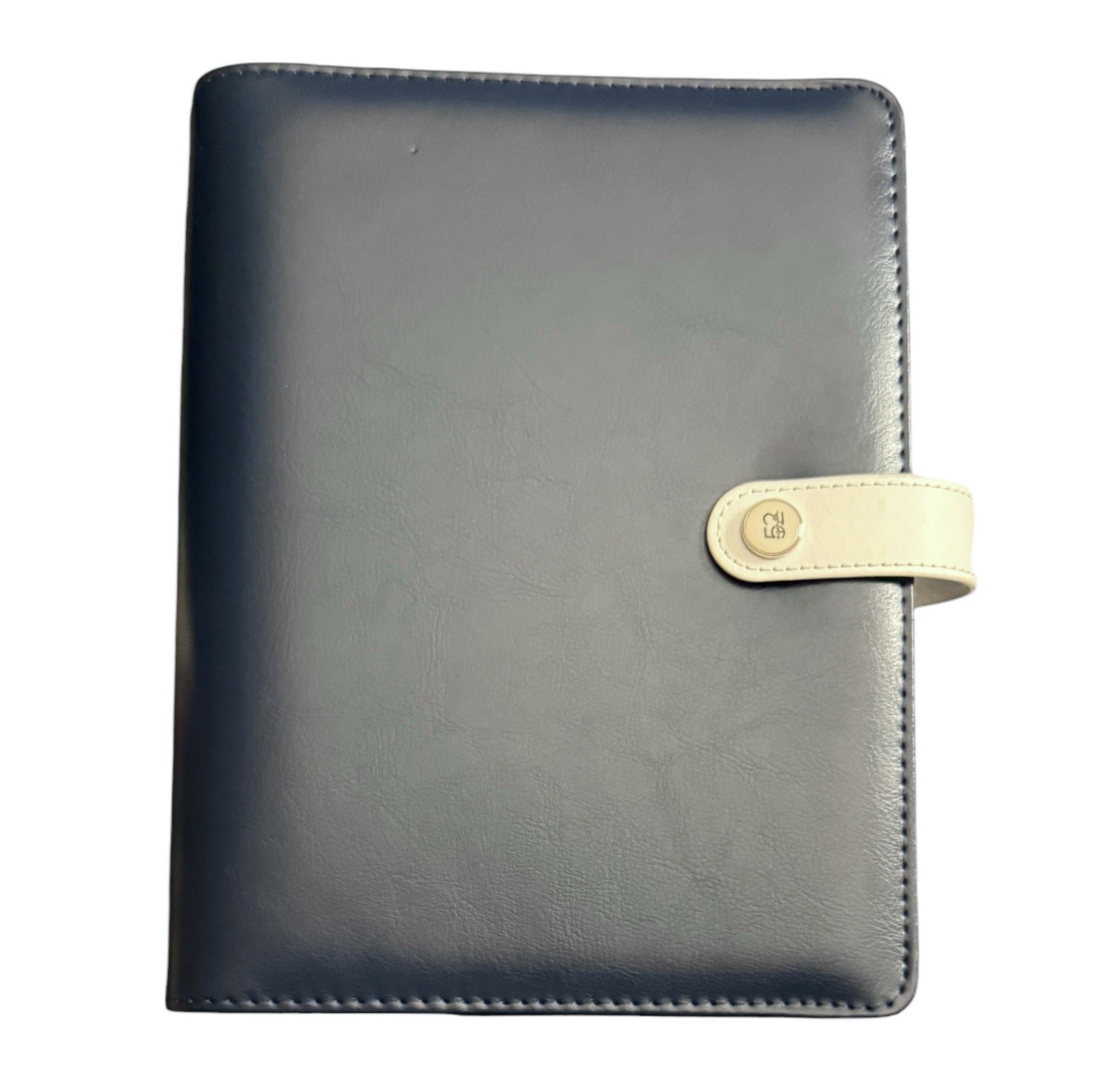 The Paper Studio Agenda 52 Navy Blue White Planner 6 Ring 7.5″ x 5.5″ w/Calendar