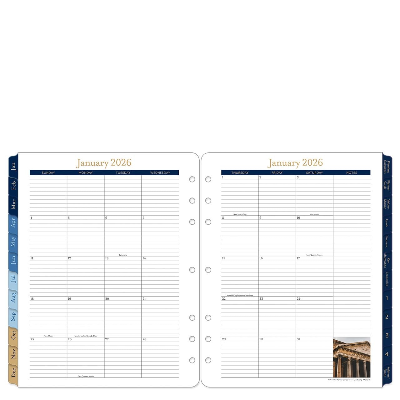 FranklinCovey – Leadership Planner Refill | Two Pages Per Day Ring-Bound (Mon…