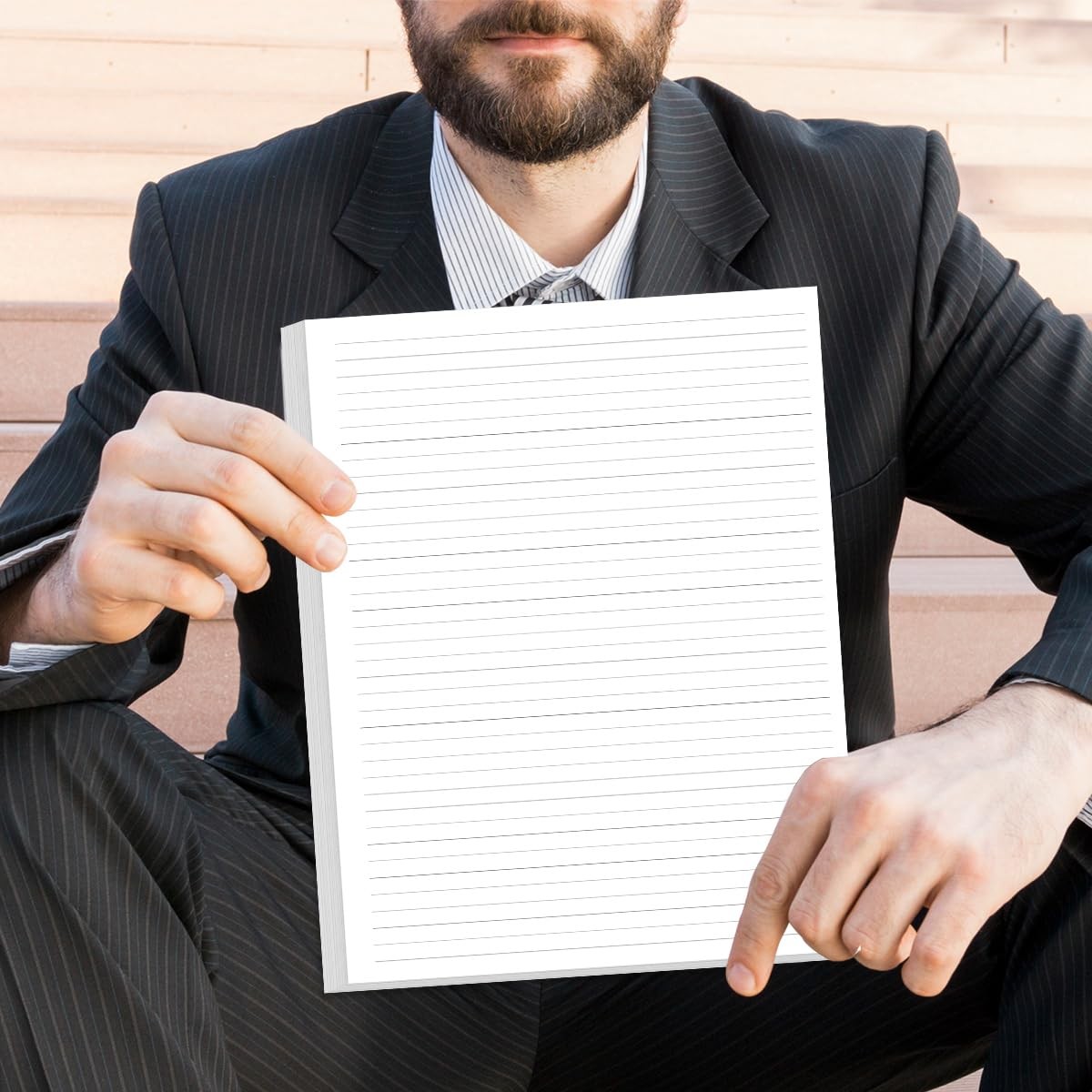 Unpunched Line Paper 100 Sheets 200 Pages Loose Leaf Refills White 8.5×11 Inch
