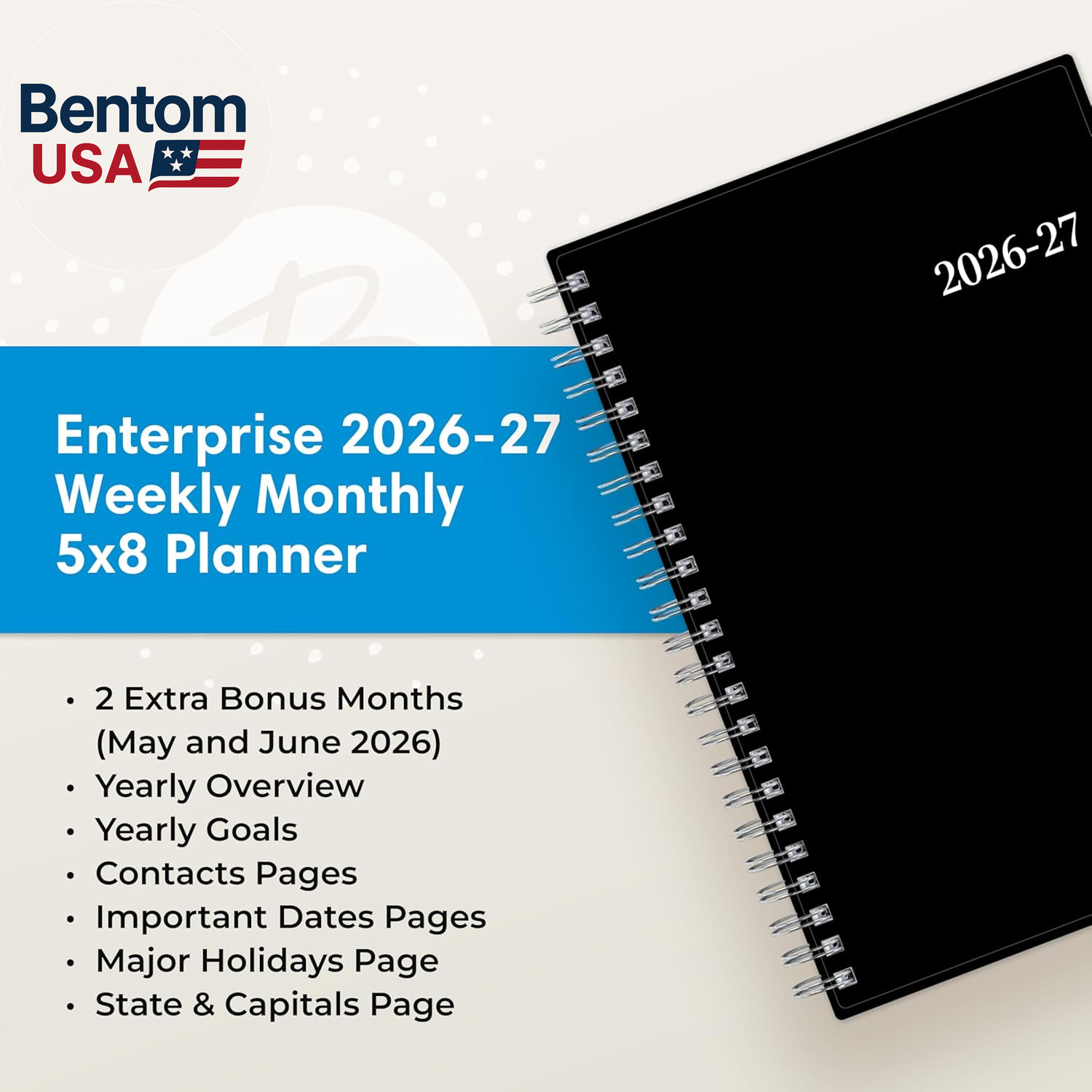2026-2027 Weekly and Monthly Academic Year Planner Calendar, July 2026 – June 20
