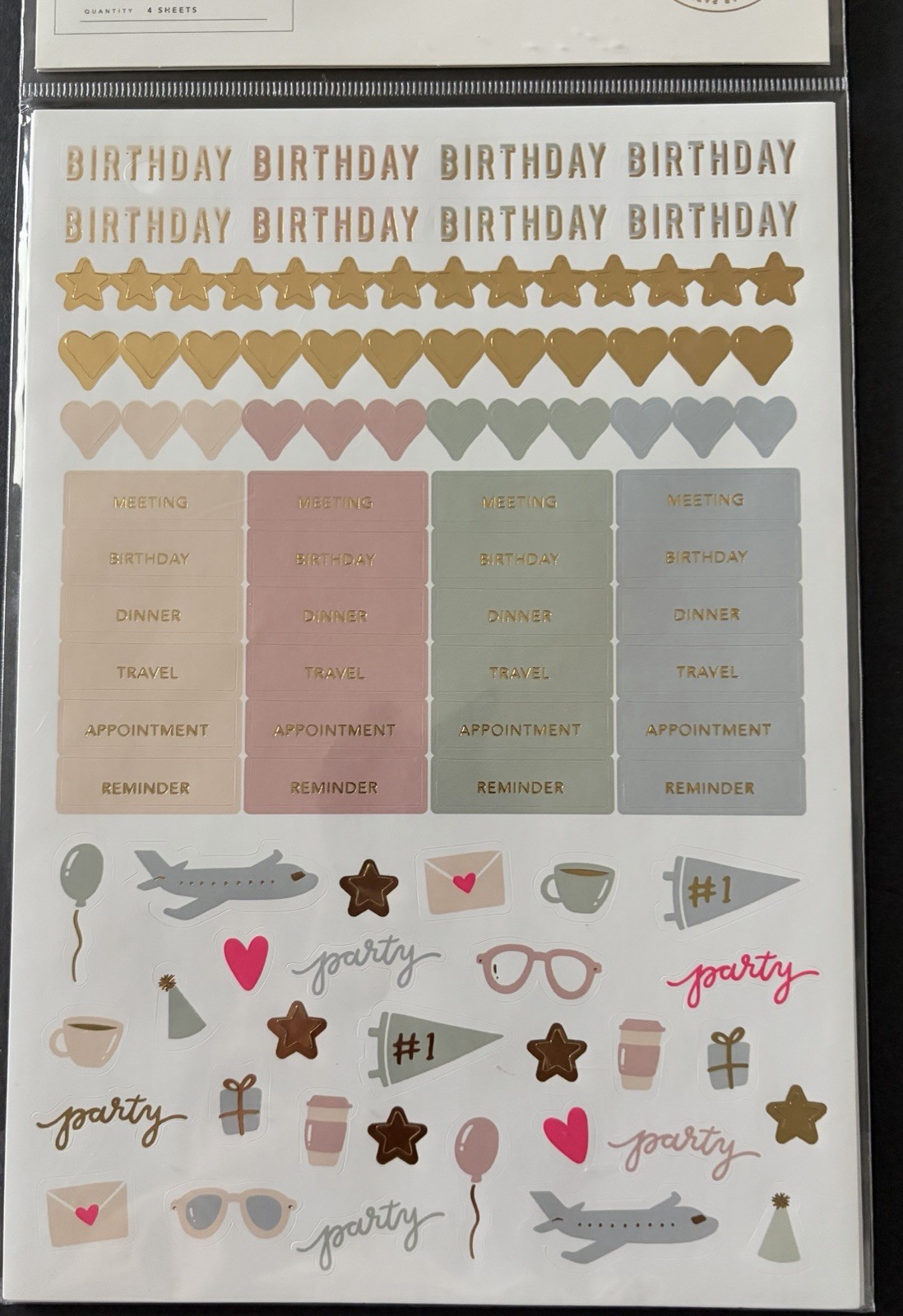2 Sugar Paper Planner Calendar Event Decorative Sticker Sets 4 Sheets Each 2025