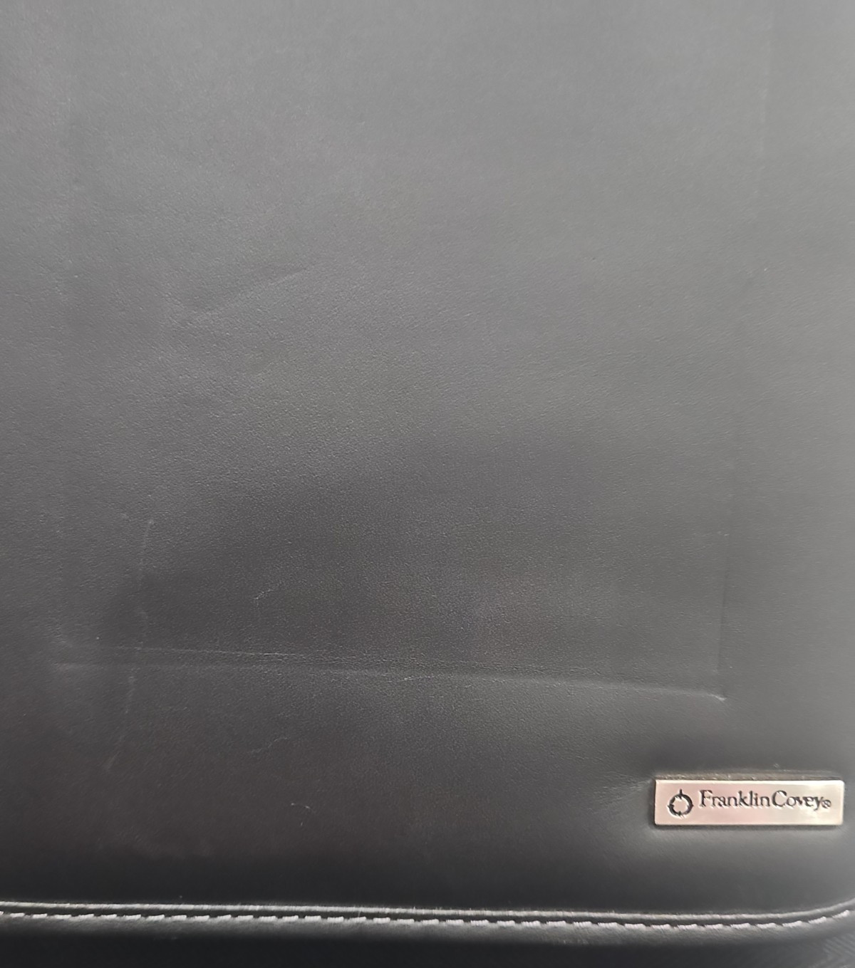 Franklin Covey Full Grain Nappa Leather 7-Ring Binder Black Classic Zip Around.