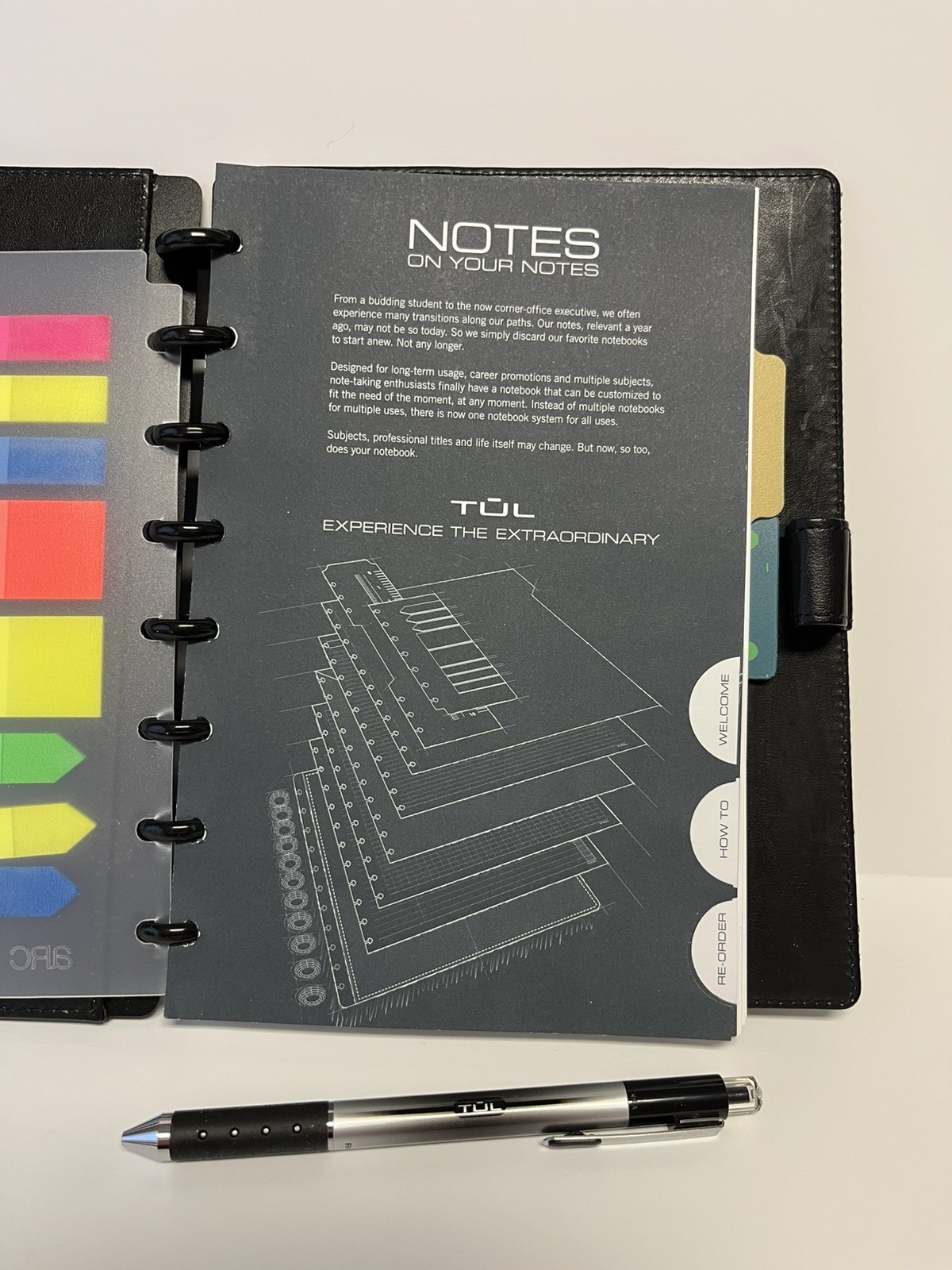 Tul Discbound Junior Size Notebook Planner includes misc. items & Tul pen