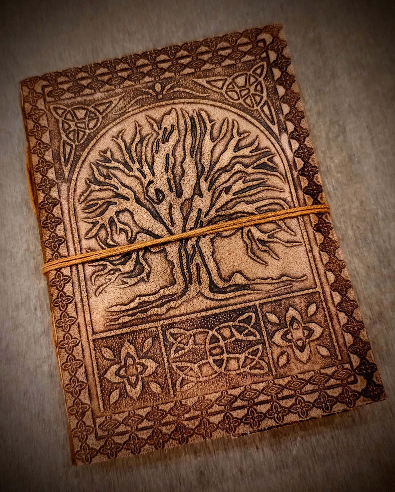 Handmade Tree of Life Embossed Leather Bound 200 Page Unlined Unisex Journal