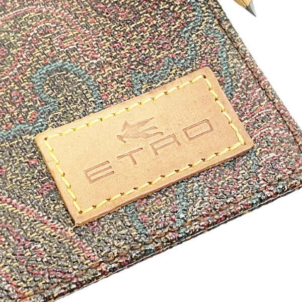 ■Authentic ETRO Notebook Cover Paisley Agenda PVC Leather Multicolor Brown ETRO