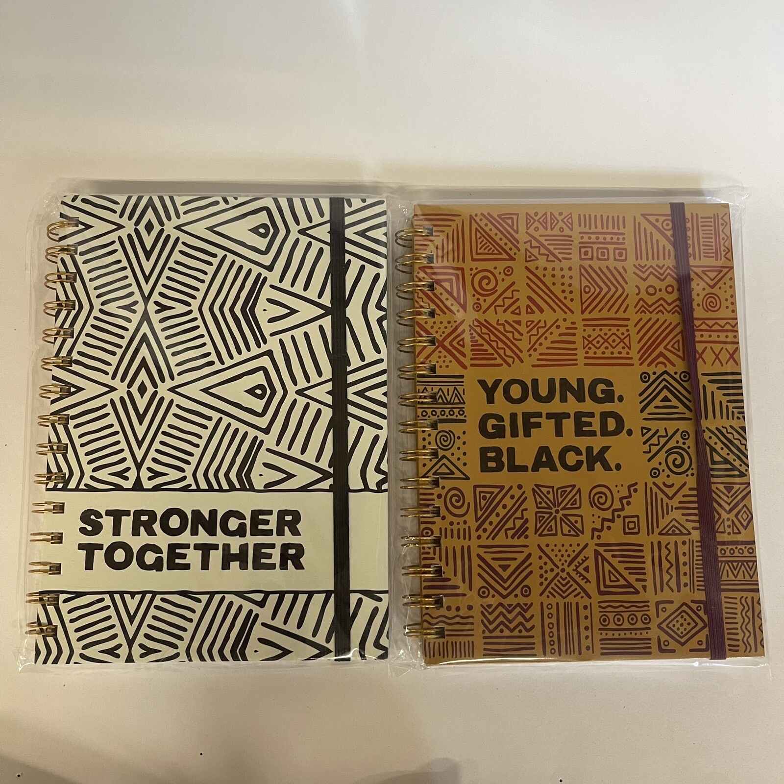2 Black Lives Matter, 6×8” Notebooks 100 Pages, Abstract patterns White & Brown