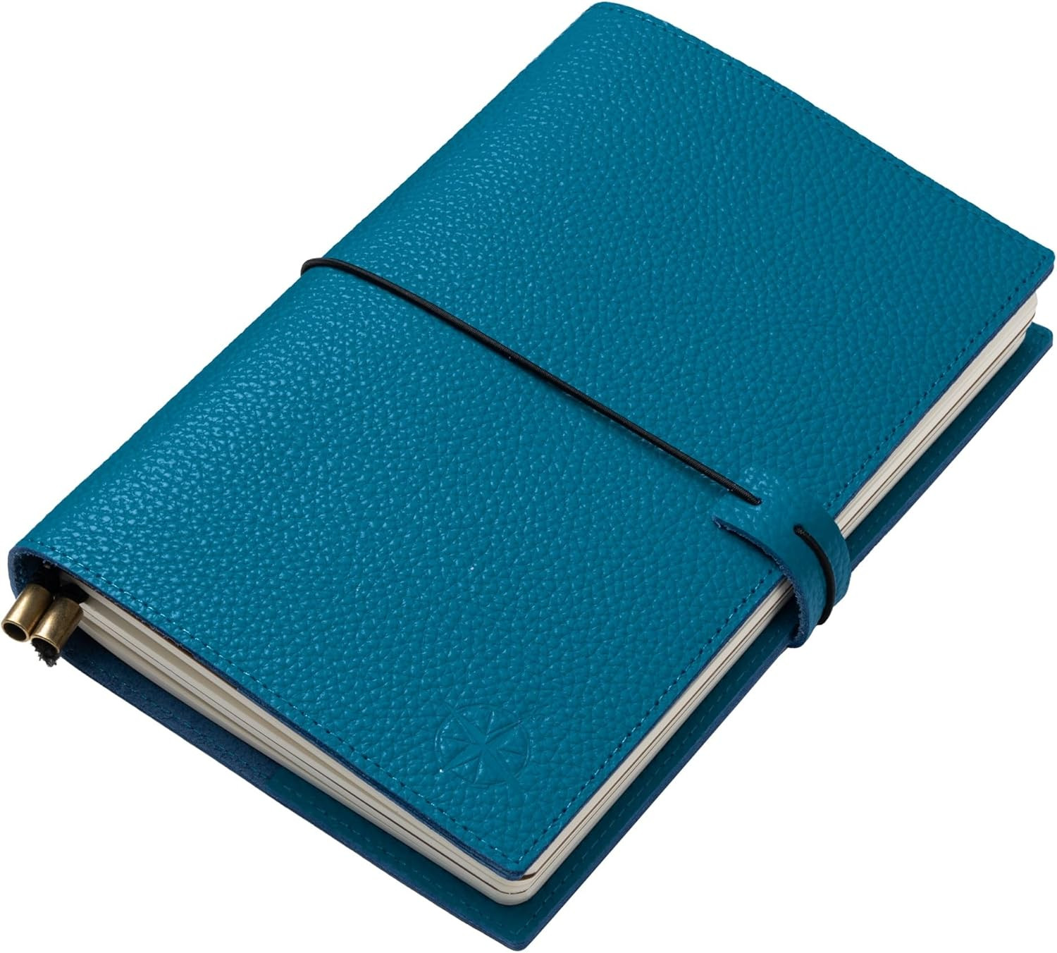 A5 Travelers Notebook with Pockets – Blue Genuine Leather Journal – 6″ X 8.5″ (1