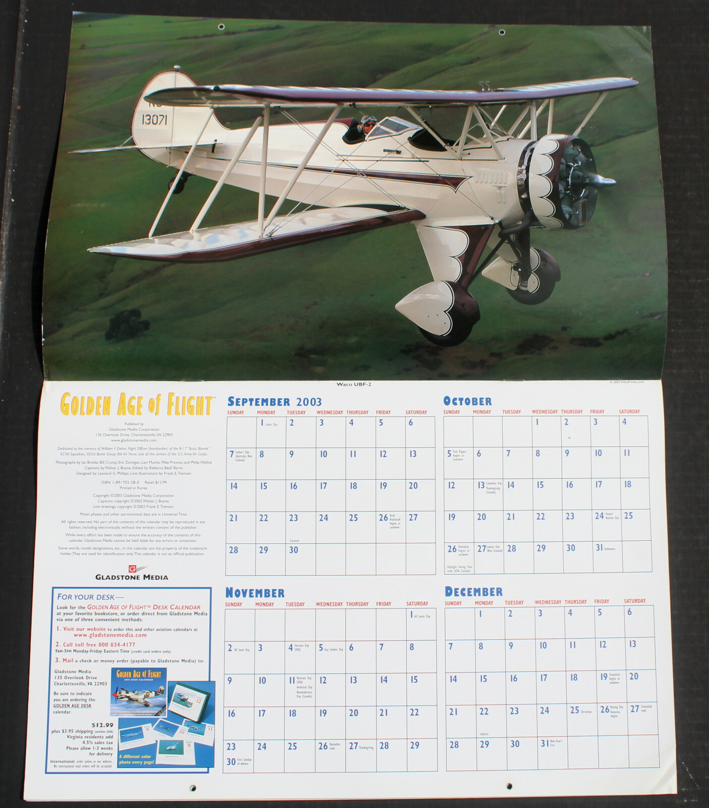 2004-2006 GOLDEN AGE OF FLIGHT-FLYING LEGENDS Wall Calendar MILITARY ARIRPLANES