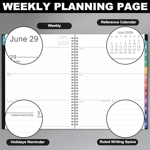 Weekly and Monthly Planner 2026-2027, July 2026-June 2027, 8.5” x 11” | Academ