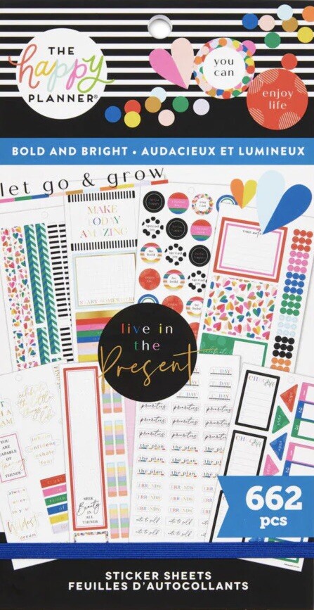 New! Happy Planner Bold and Bright 662 PCS Stickers $22 Retail