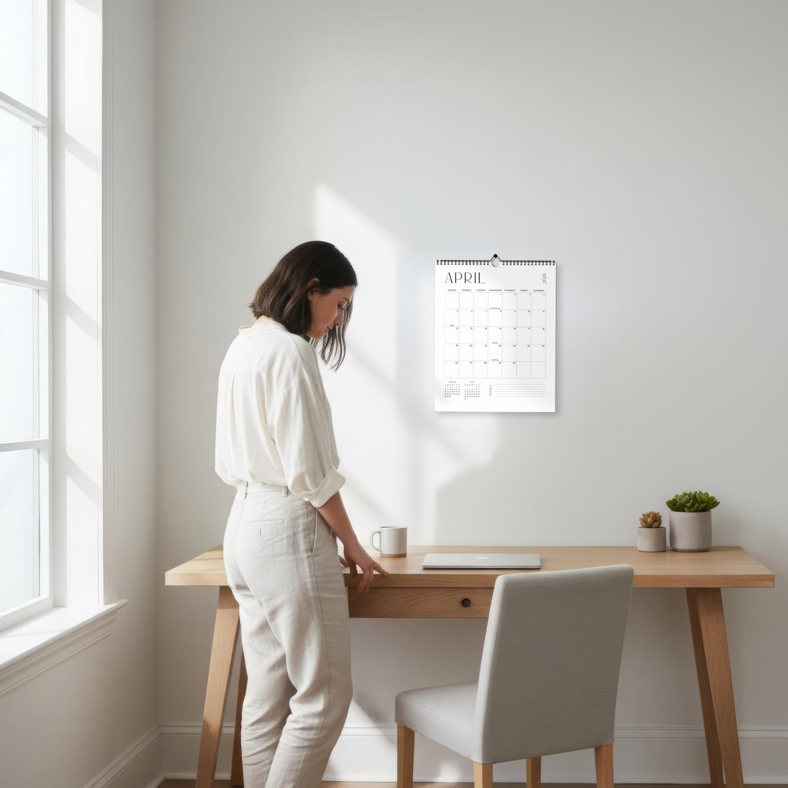 Beautiful 2026-2027 Wall Calendar – Runs from 11.5″ x 14.5″, Black and White