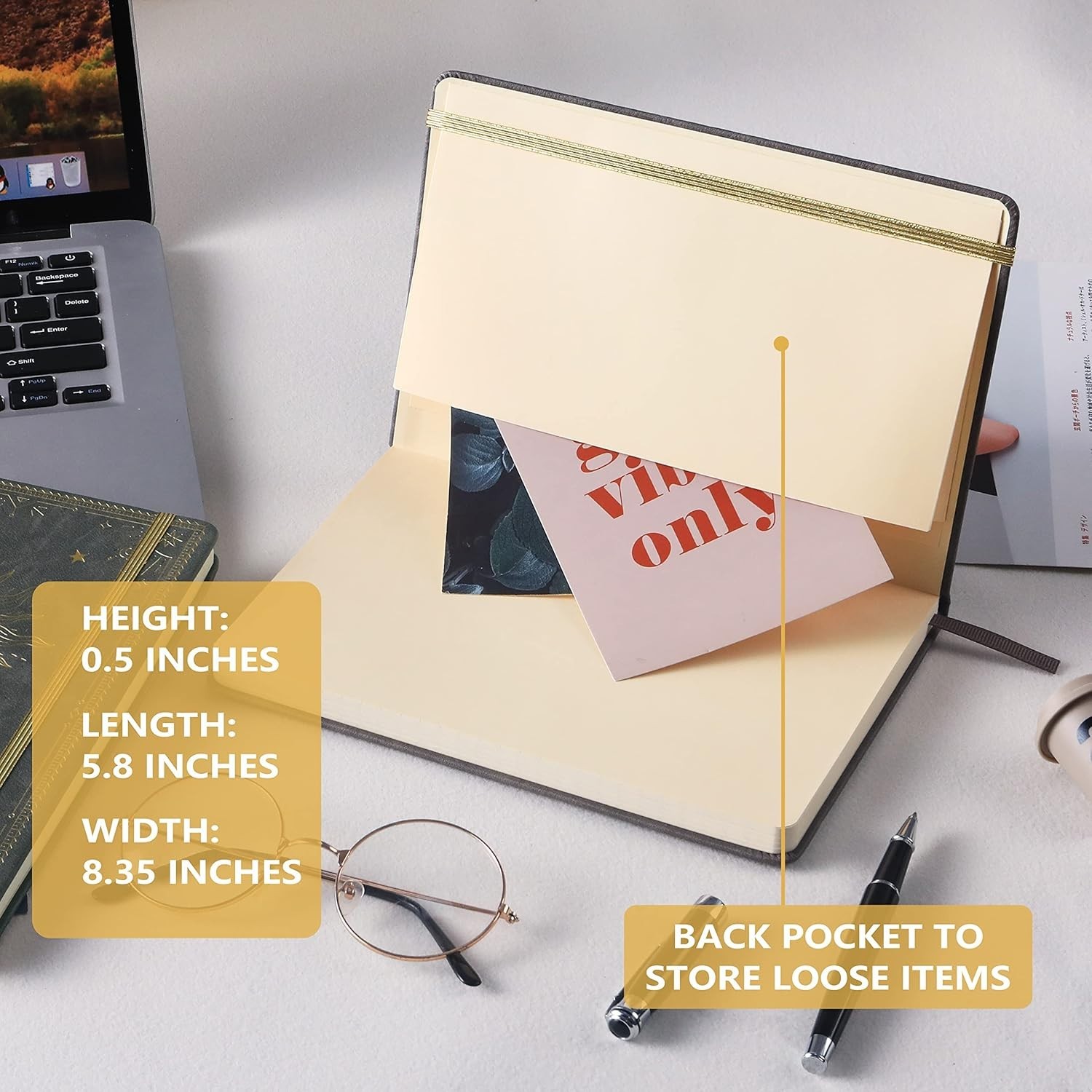 Large Ruled Writing Notebook with Thick Paper – Classic Dark Gray, 5.8”x8.4”