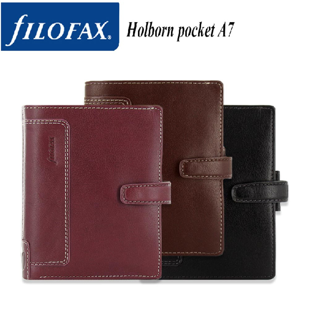 Filofax Pocket Size Holborn Organiser Planner Diary Leather Black Book 025115