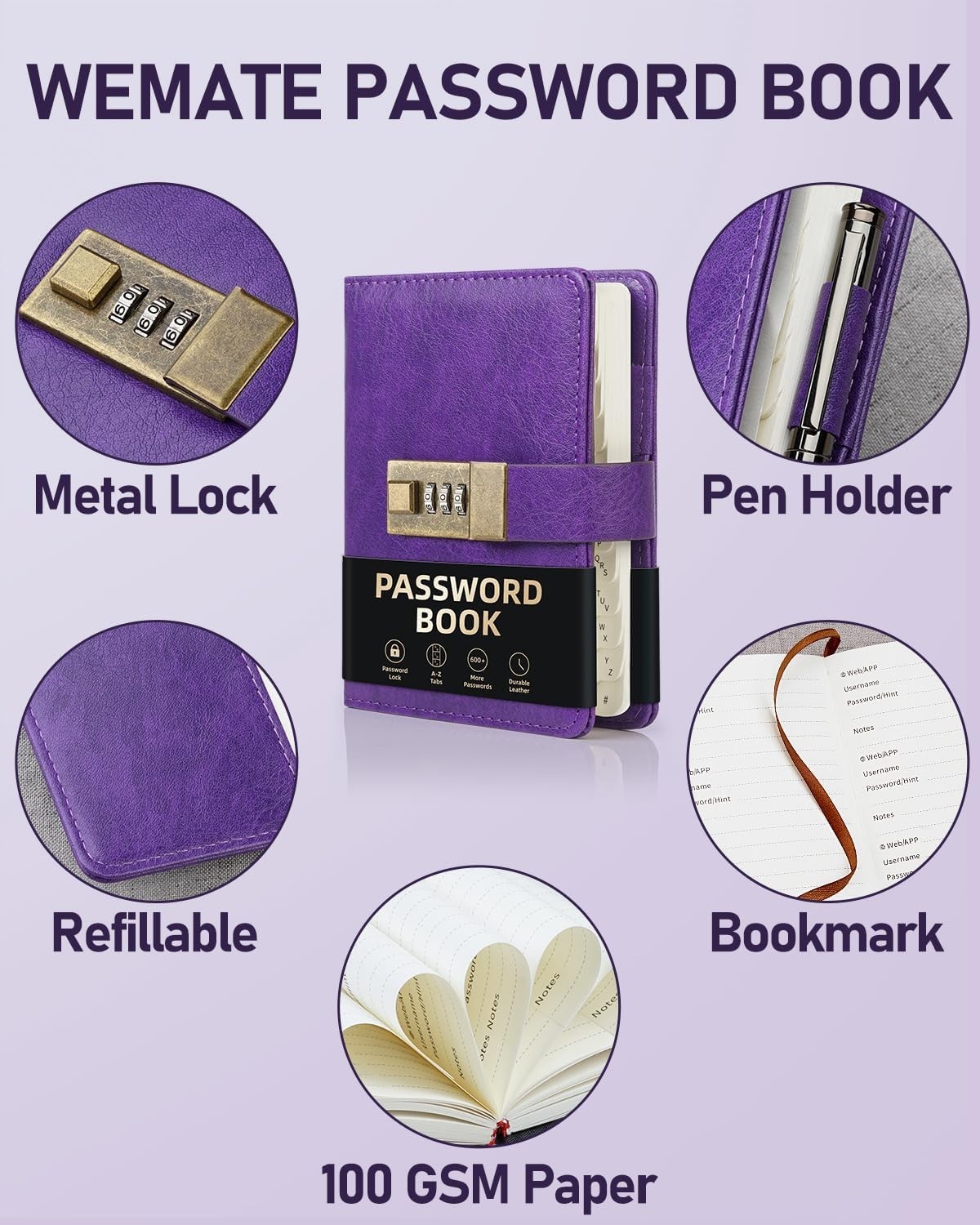 Password Logbook with Lock and Tabs – 208 Pages for Ultimate Security