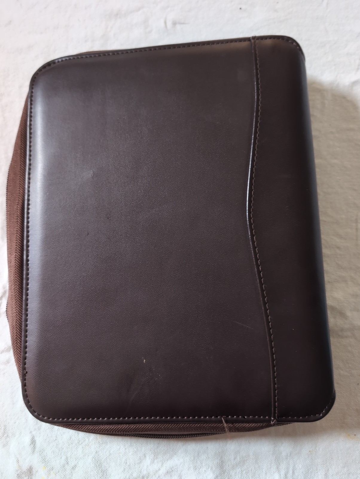Franklin Covey Burgundy Leather Planner Organizer Binder 7 Ring Zip Around